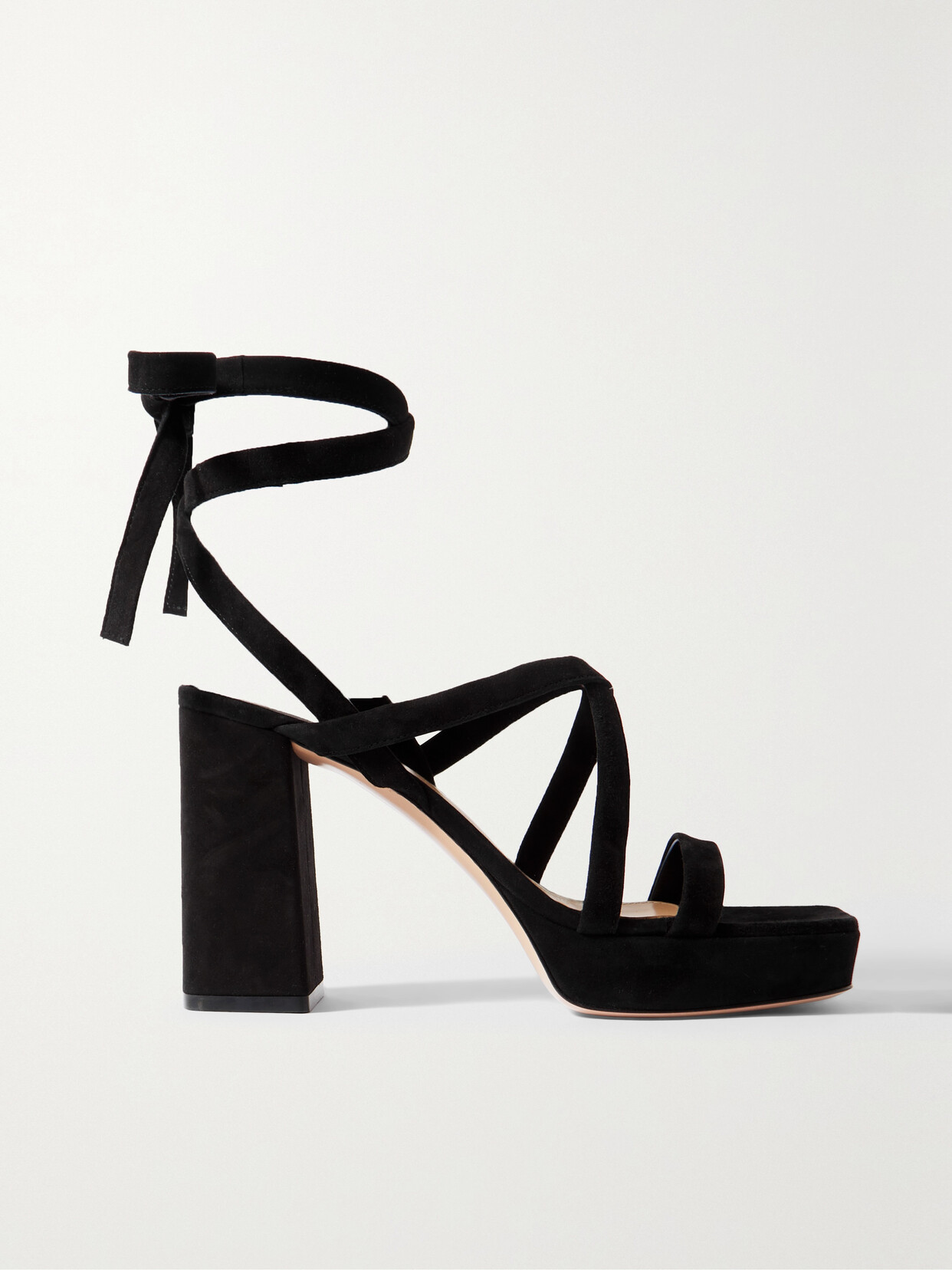 Gianvito Rossi - 70 Suede Platform Sandals - Black