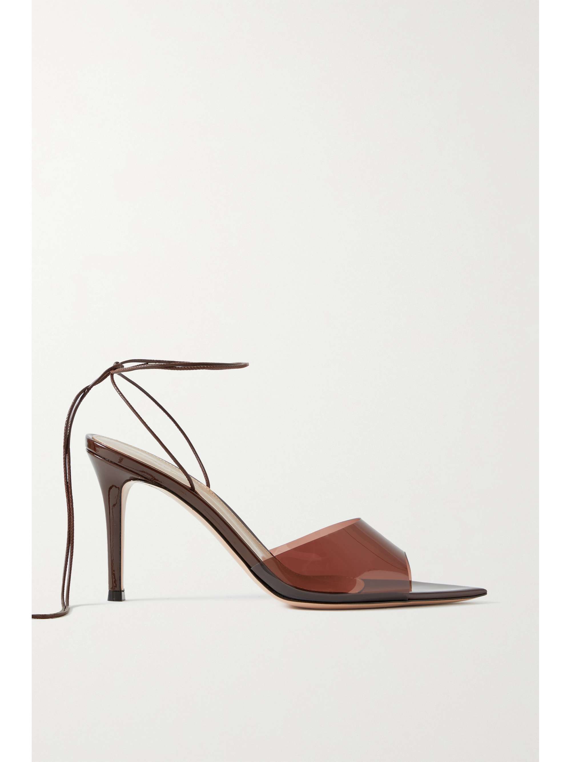 Brown Skye 85 leather and PVC sandals | GIANVITO ROSSI | NET-A-PORTER