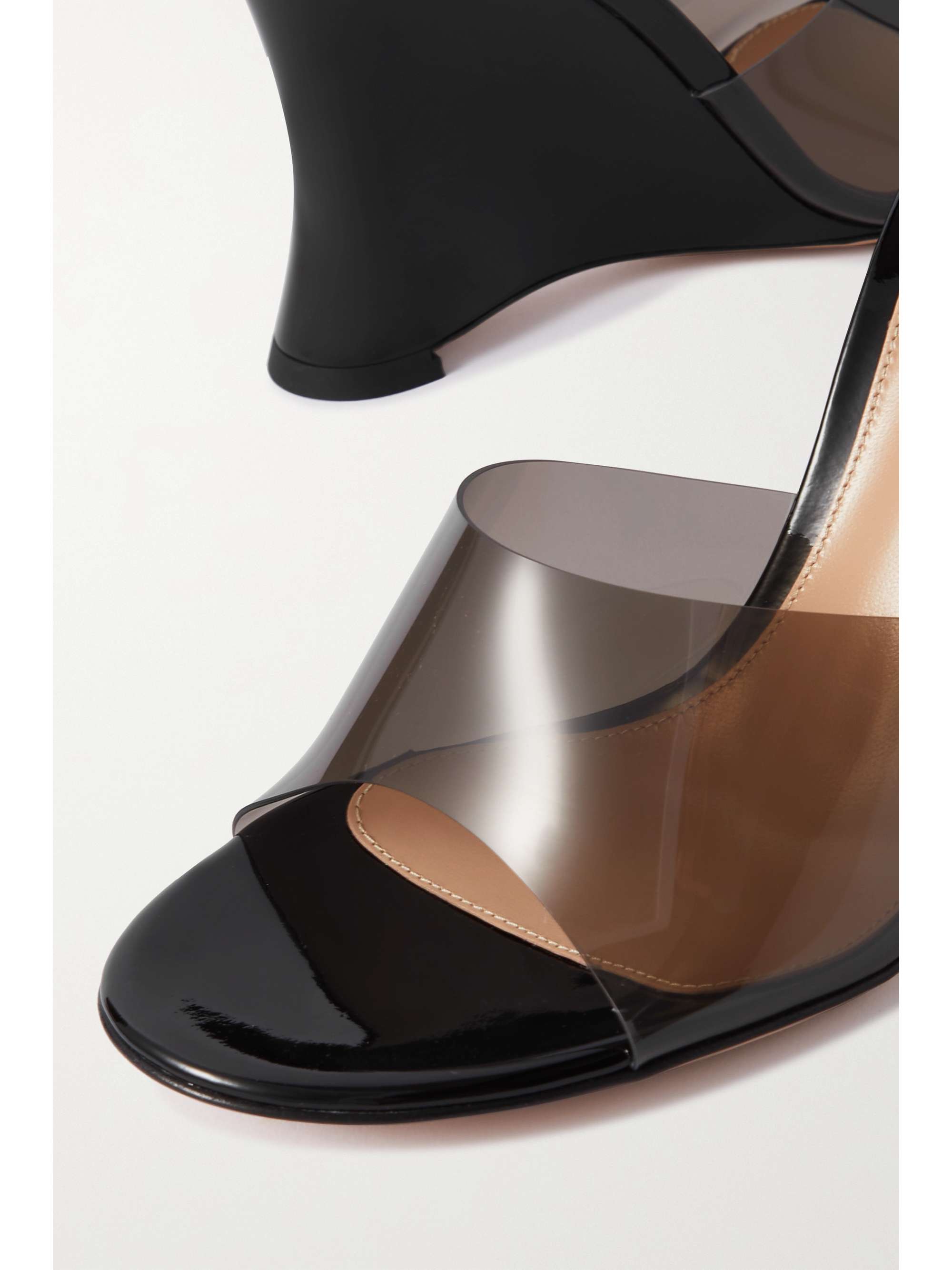 GIANVITO ROSSI Futura 95 patent-leather and PVC wedge sandals