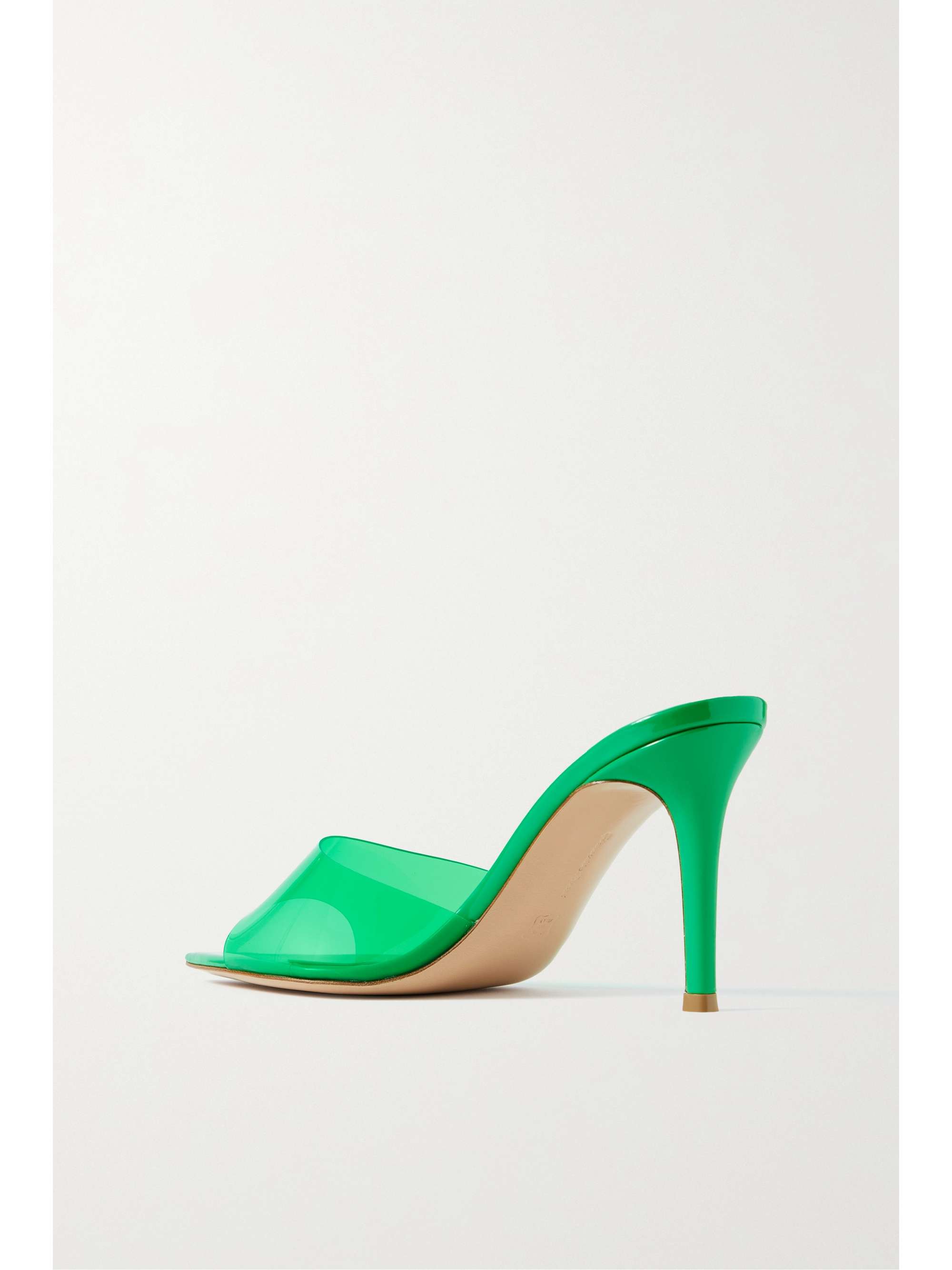 GIANVITO ROSSI Elle 85 PVC and patent-leather mules