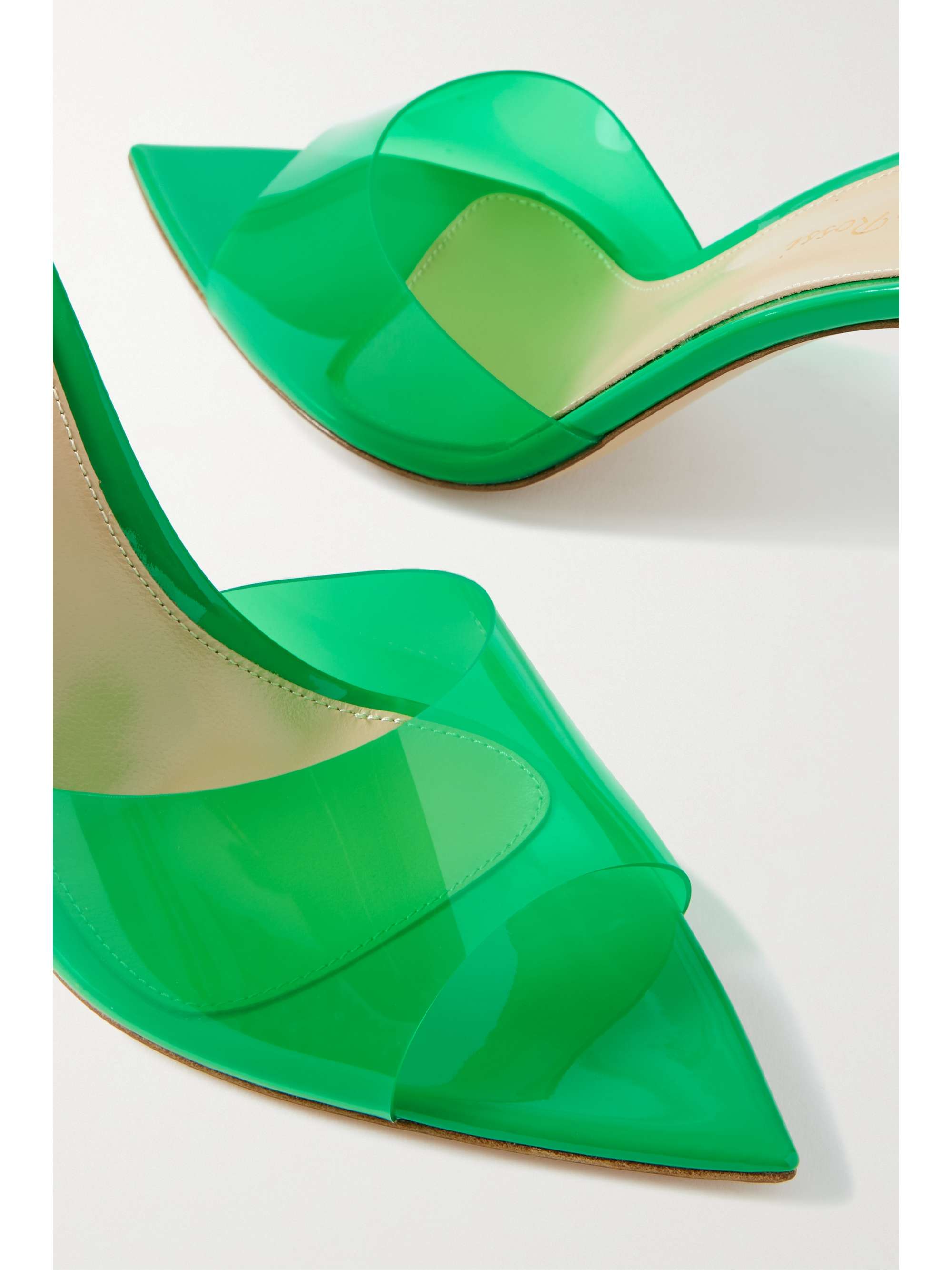 GIANVITO ROSSI Elle 85 patent-leather and PVC mules | NET-A-PORTER