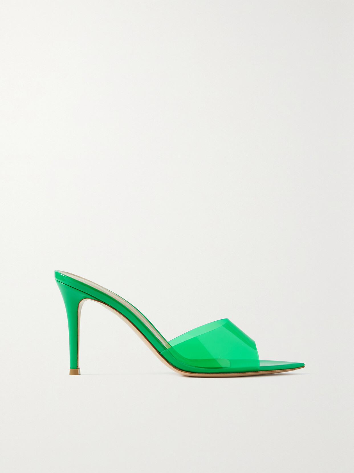 Gianvito Rossi Elle 85 Patent-leather And Pvc Mules - Green