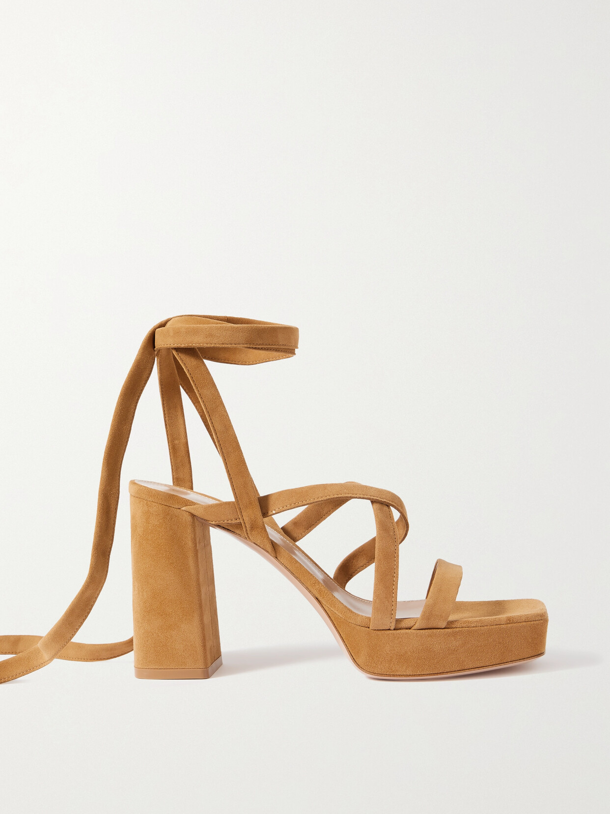 Gianvito Rossi - 70 Suede Platform Sandals - Brown