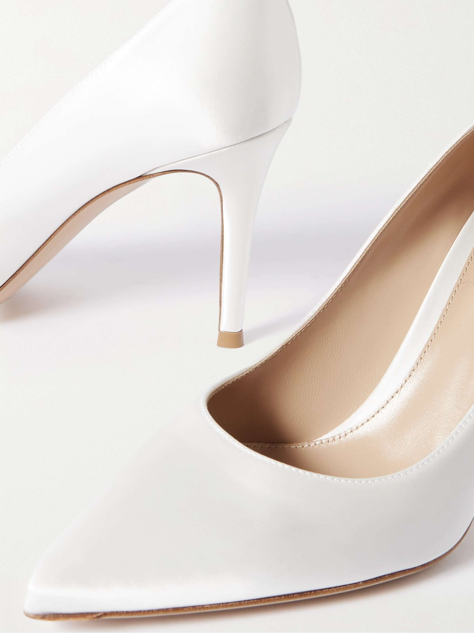 White Gianvito 85 satin pumps | GIANVITO ROSSI | NET-A-PORTER