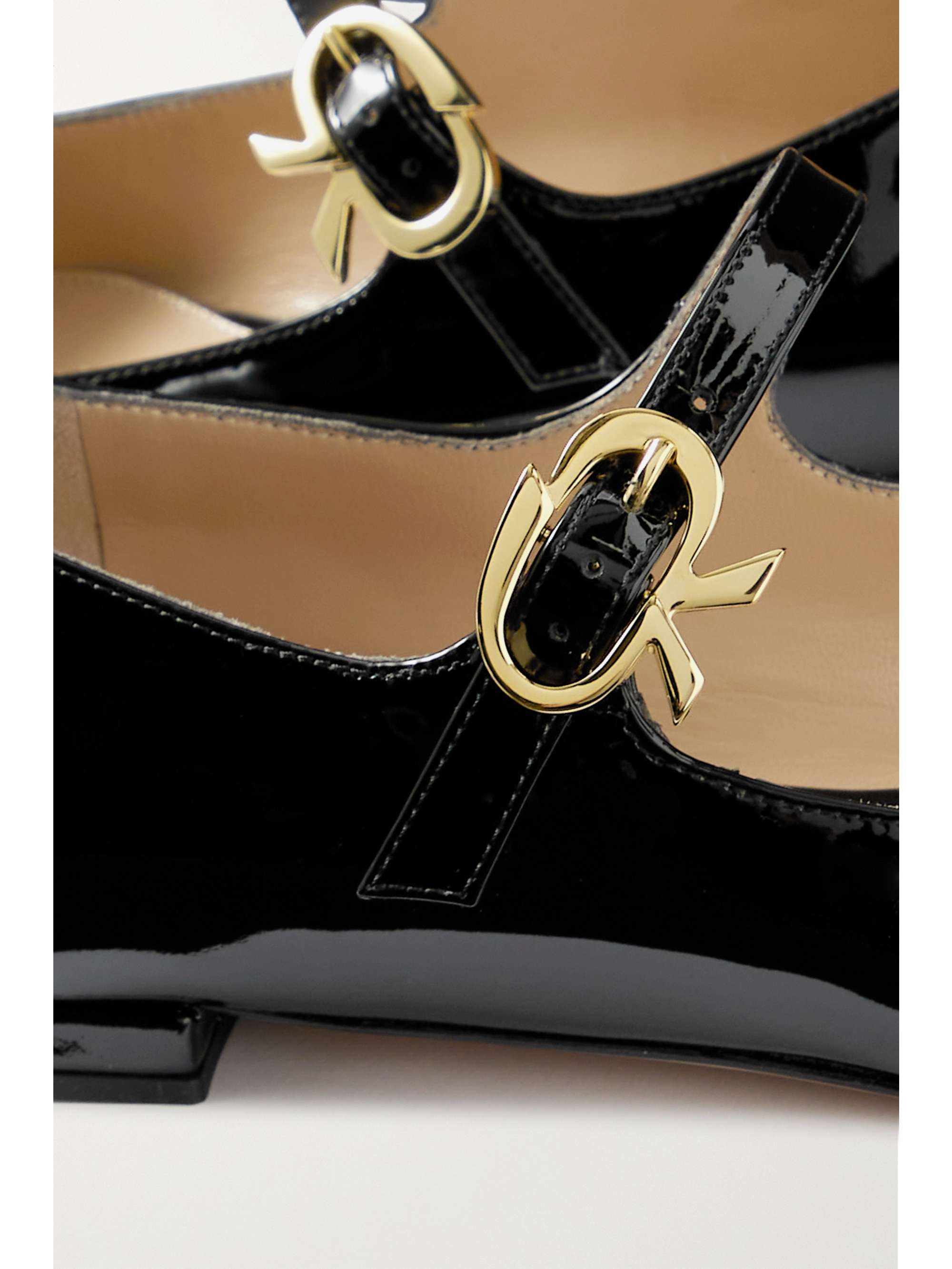 GIANVITO ROSSI Patent-leather Mary Jane flats