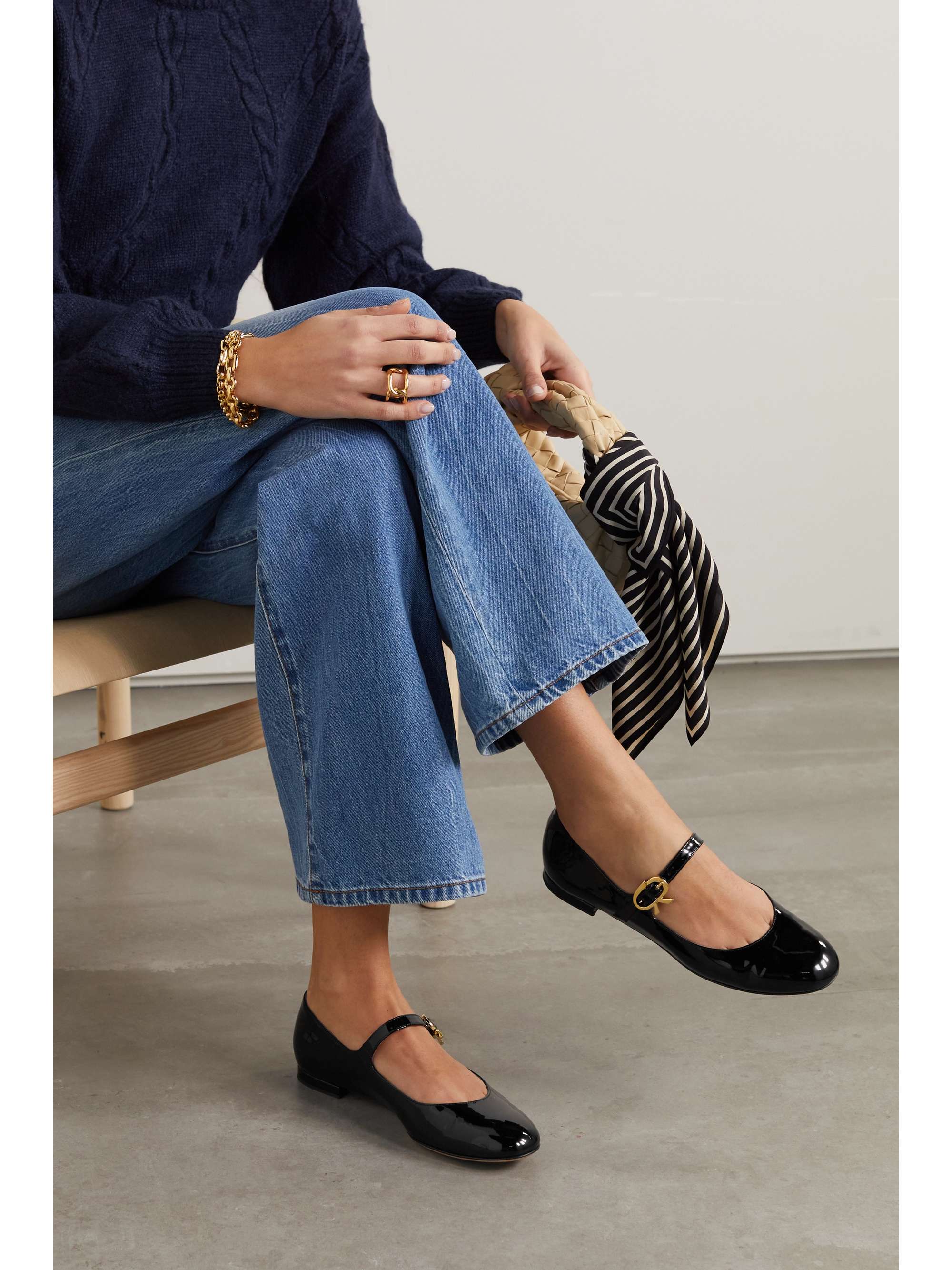 GIANVITO ROSSI Patent-leather Mary Jane flats | NET-A-PORTER