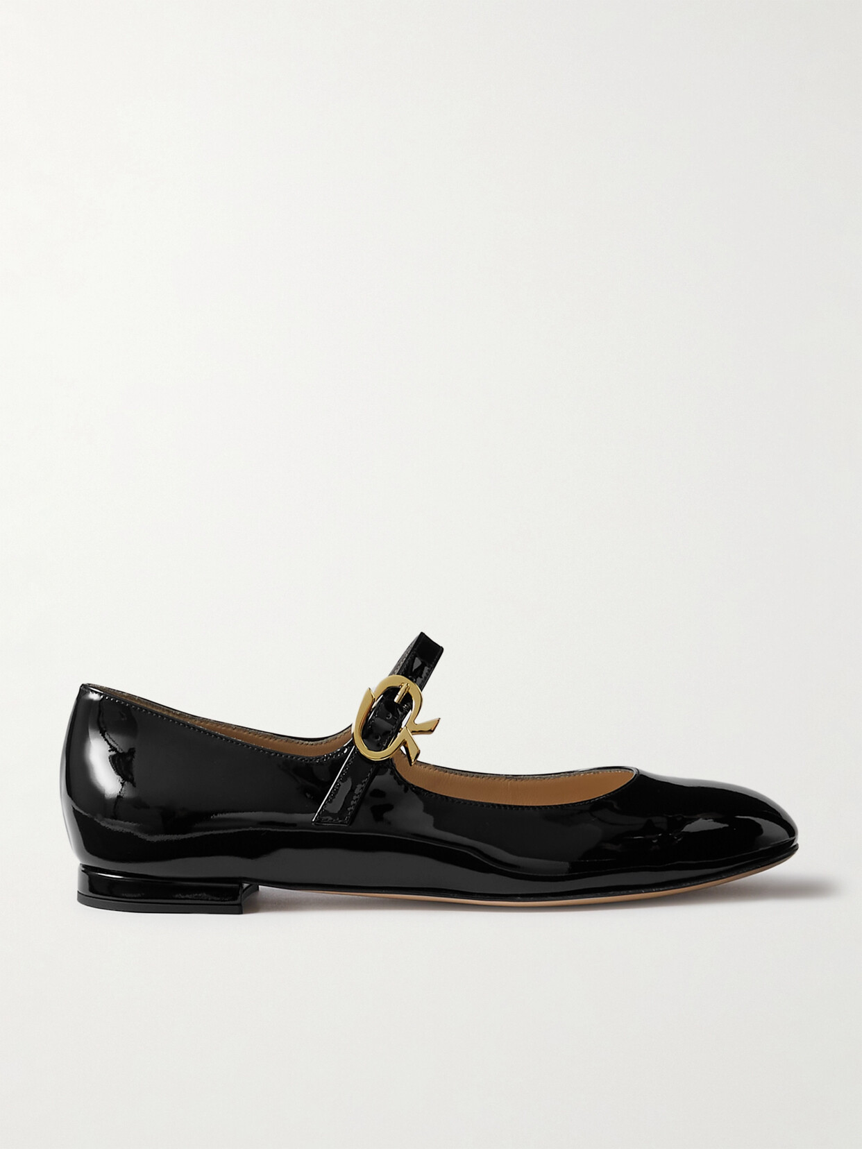 Gianvito Rossi - Patent-leather Mary Jane Flats - Black