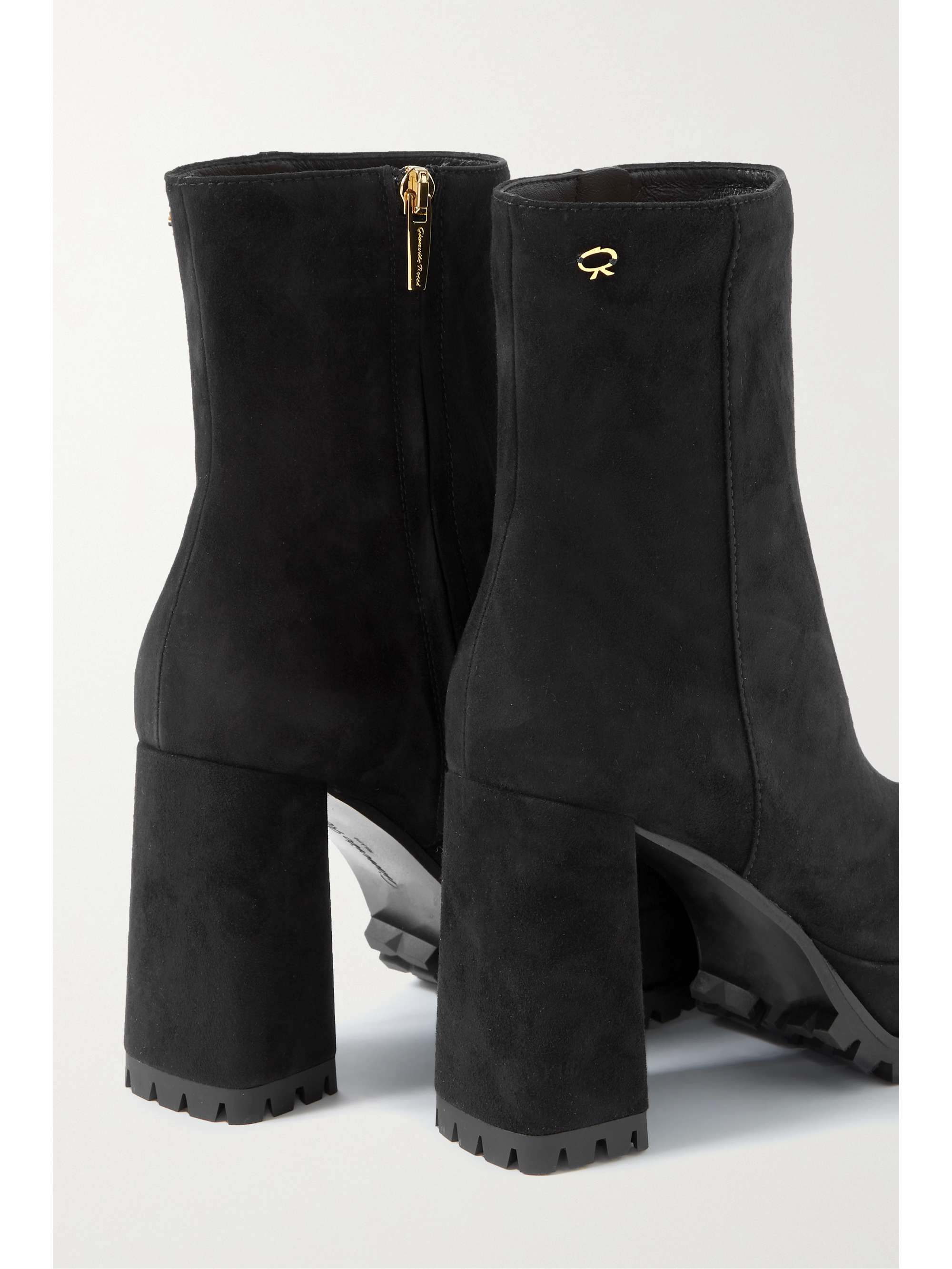 GIANVITO ROSSI 70 绒面革防水台踝靴