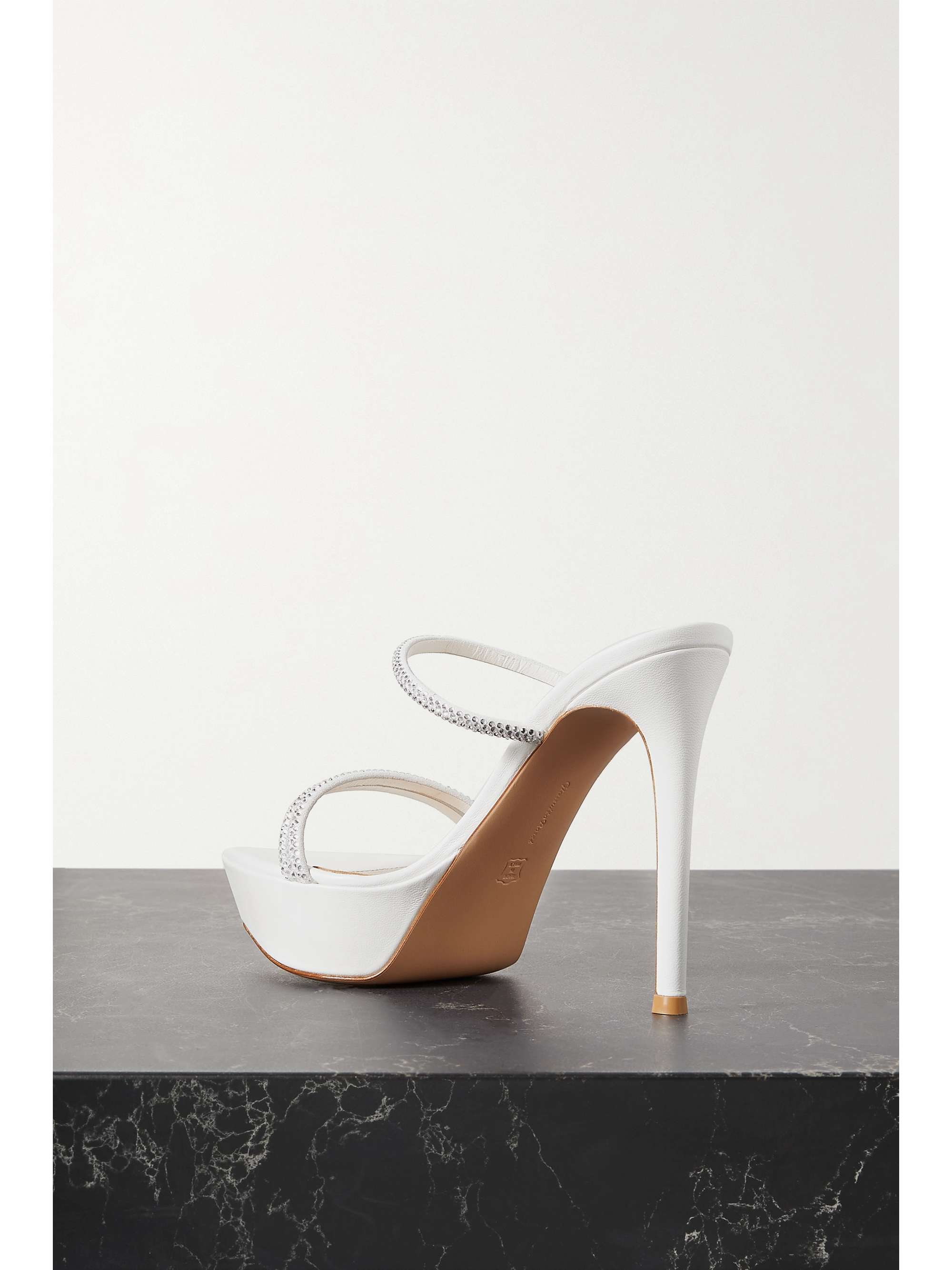 GIANVITO ROSSI 85 crystal-embellished leather platform sandals