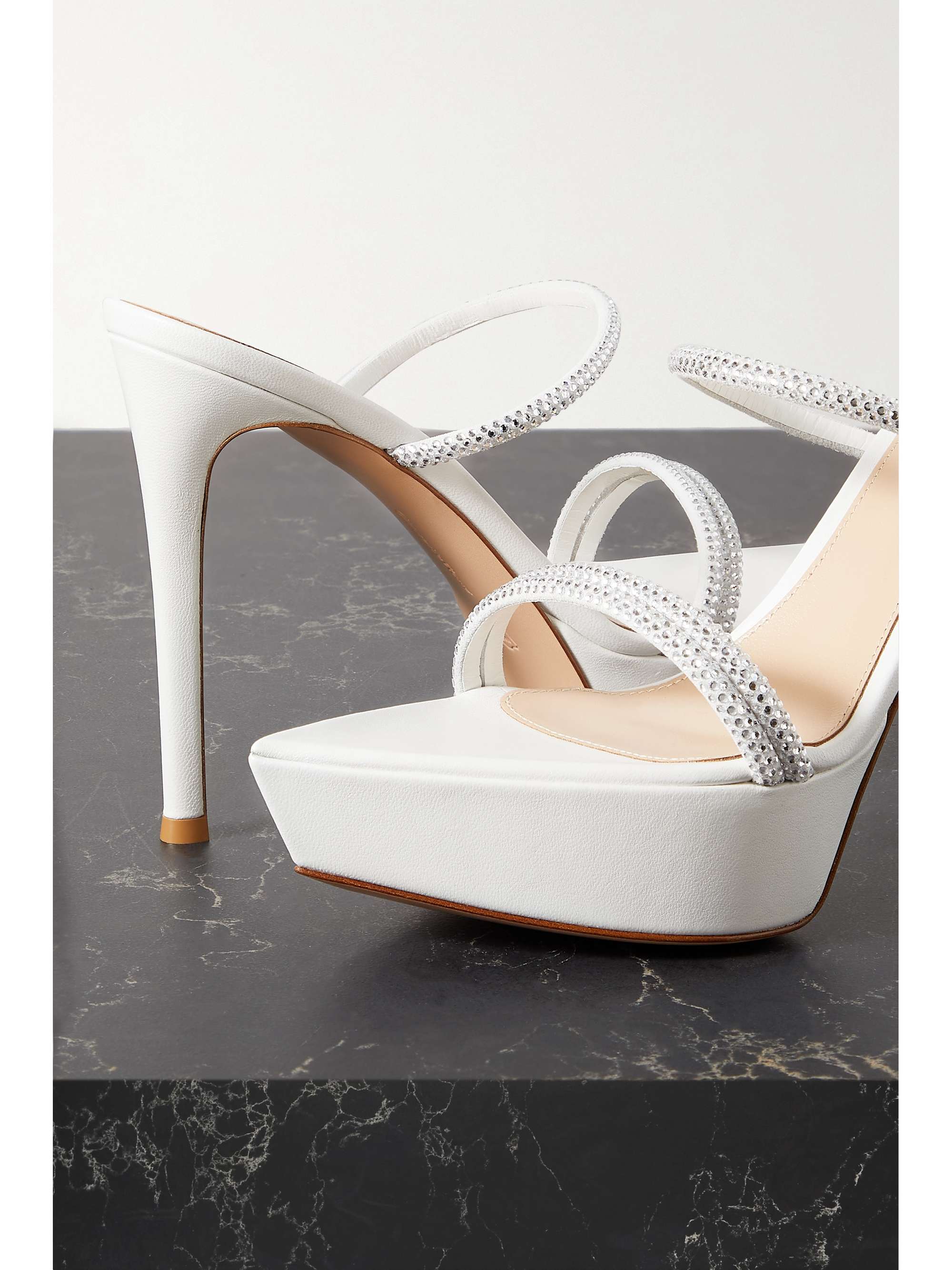 GIANVITO ROSSI 85 crystal-embellished leather platform sandals