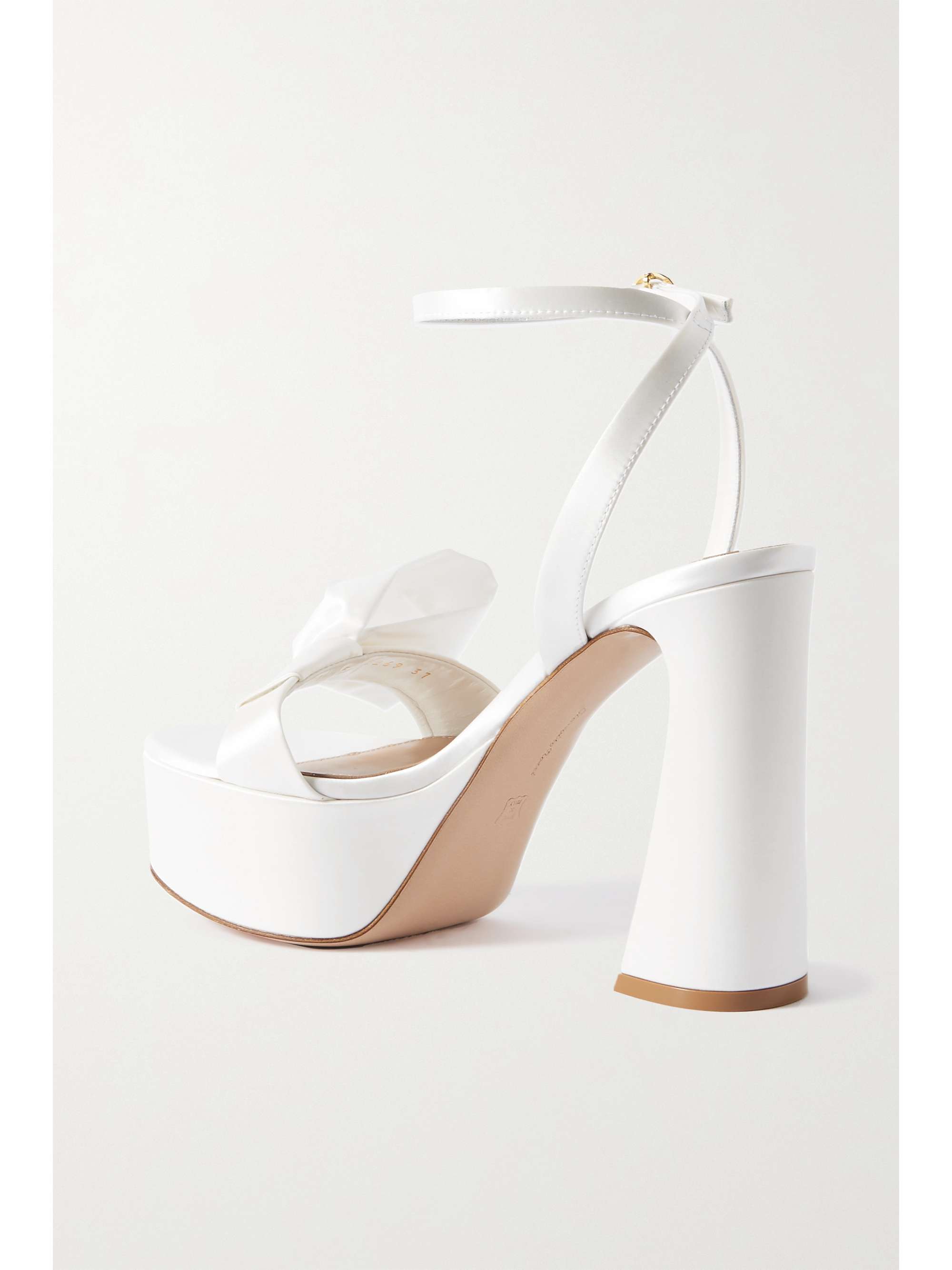 GIANVITO ROSSI 70 bow-embellished satin platform sandals