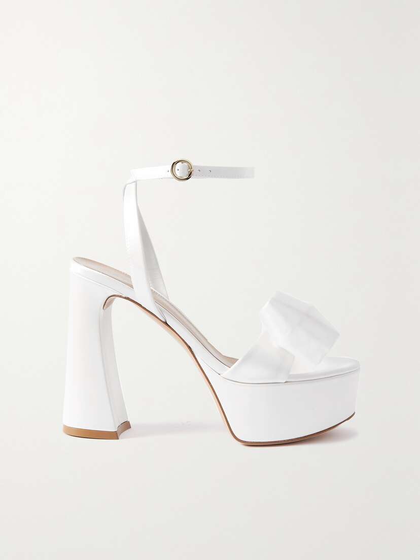 Gianvito Rossi 120 Bow-embellished Satin Platform Sandals