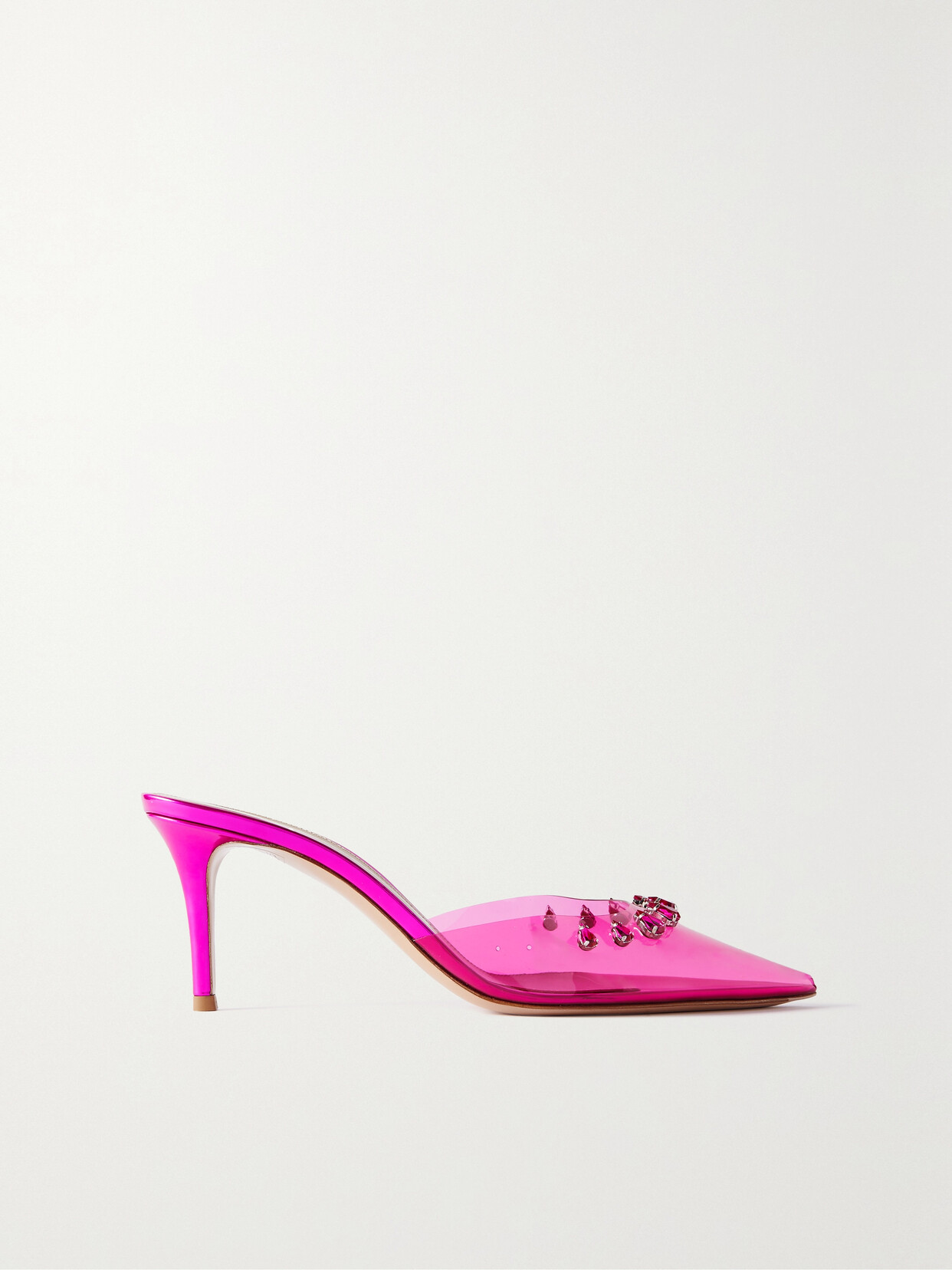 Gianvito Rossi - Bloom 70 Crystal-embellished Pvc Pumps - Pink