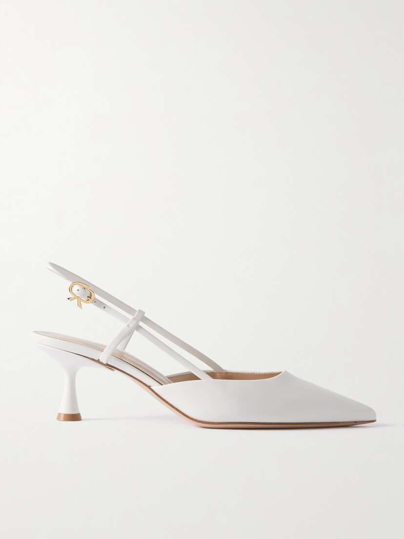 Gianvito Rossi Ascent 55 Leather Slingback Pumps