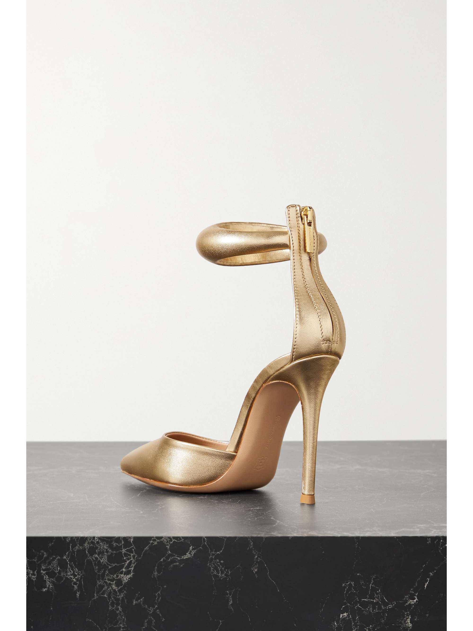 GIANVITO ROSSI 105 metallic leather pumps