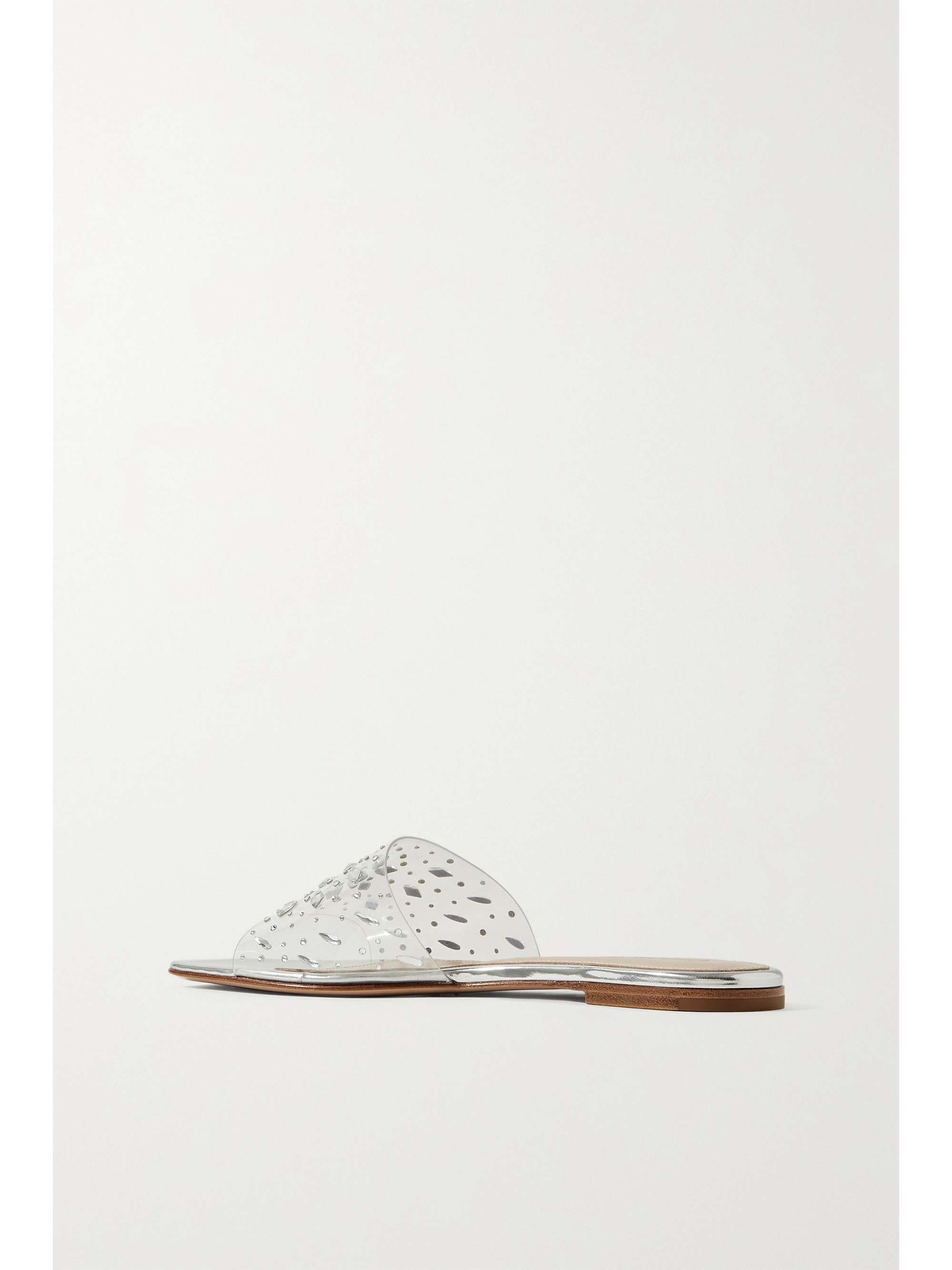 GIANVITO ROSSI Crystal-embellished PVC slides