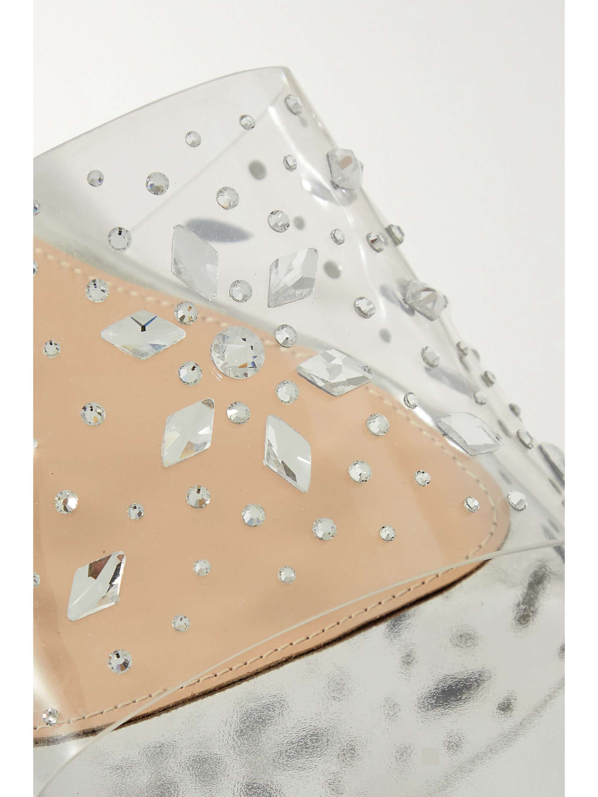GIANVITO ROSSI Crystal-embellished PVC slides