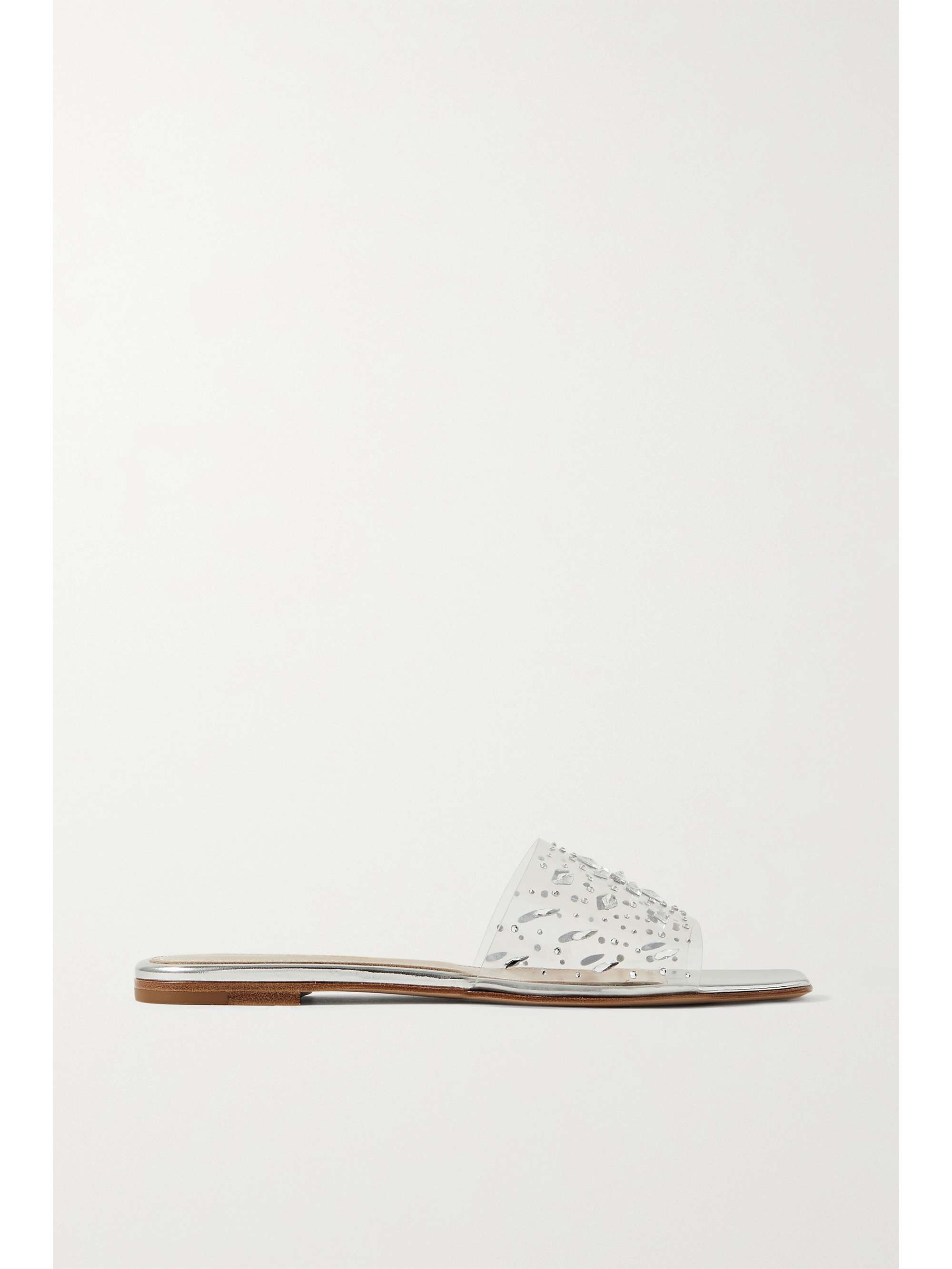 GIANVITO ROSSI Crystal-embellished PVC slides