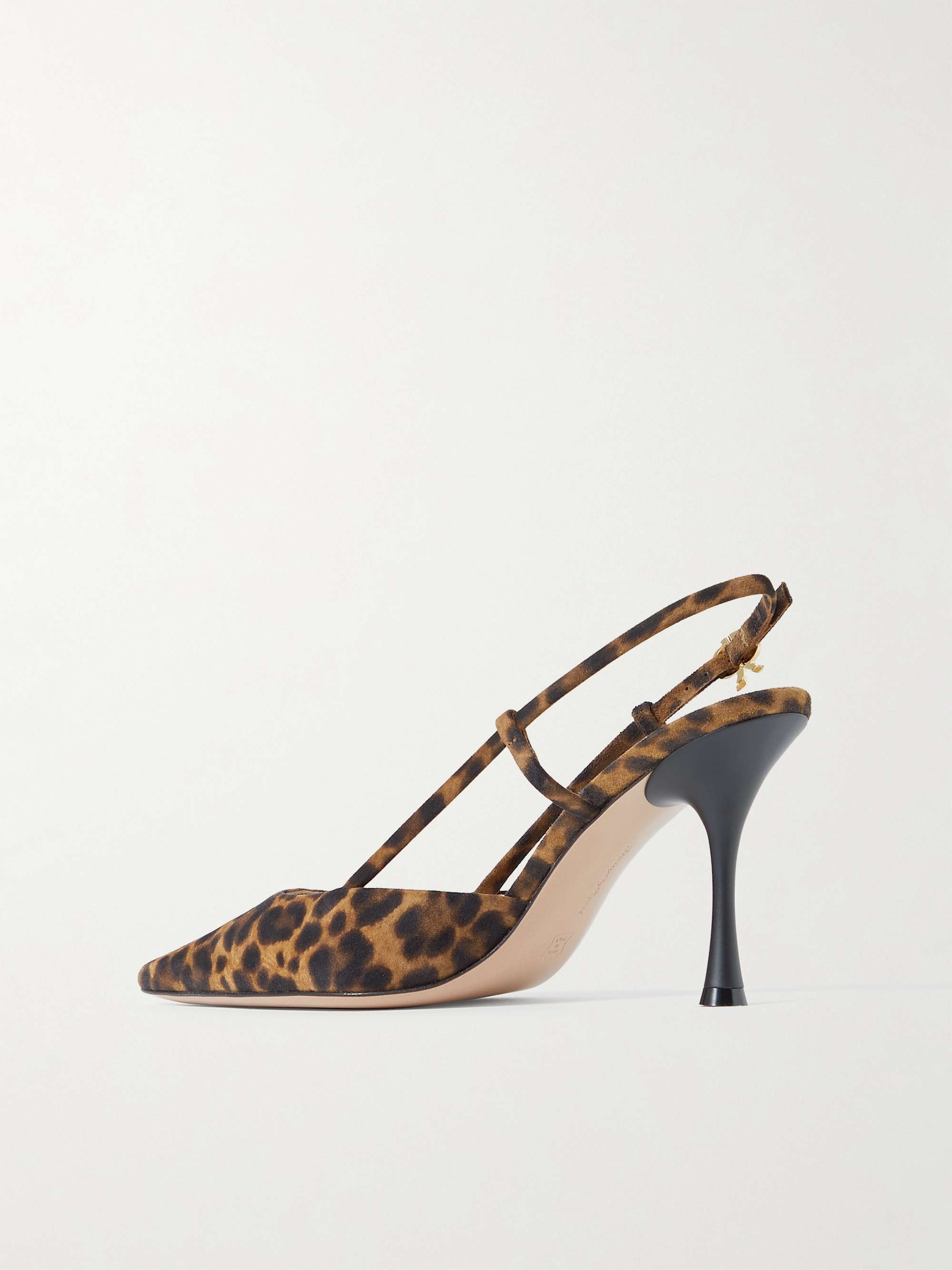 GIANVITO ROSSI Ascent leopard-print suede slingback pumps