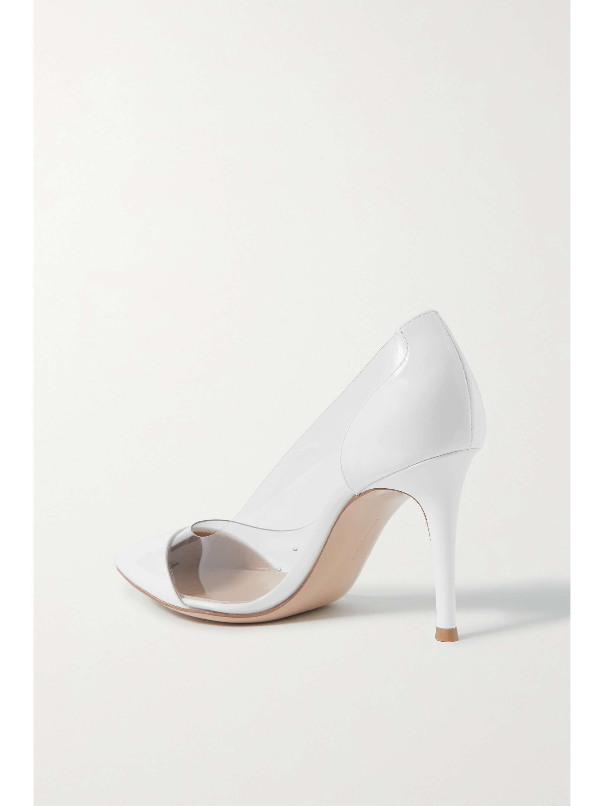 GIANVITO ROSSI Plexi 85 patentleather and PVC pump NETAPORTER