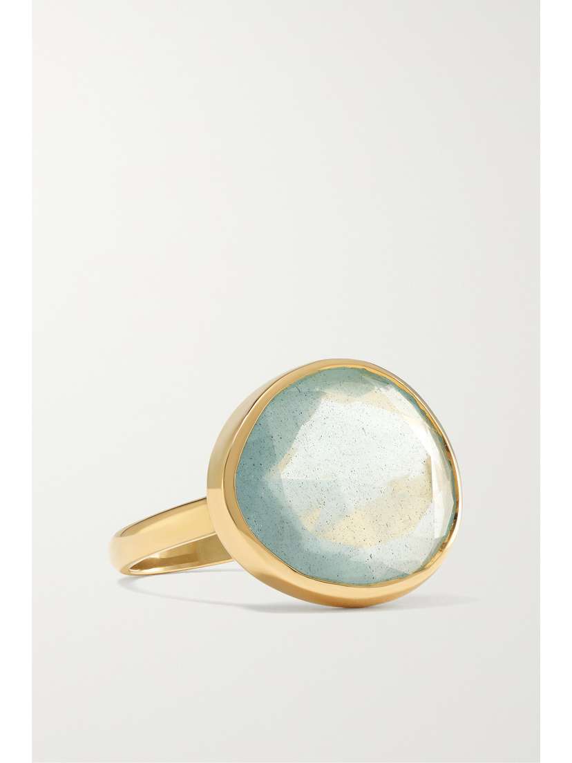 Pippa Small Invisible Pid Greek Ring - Aquamarine