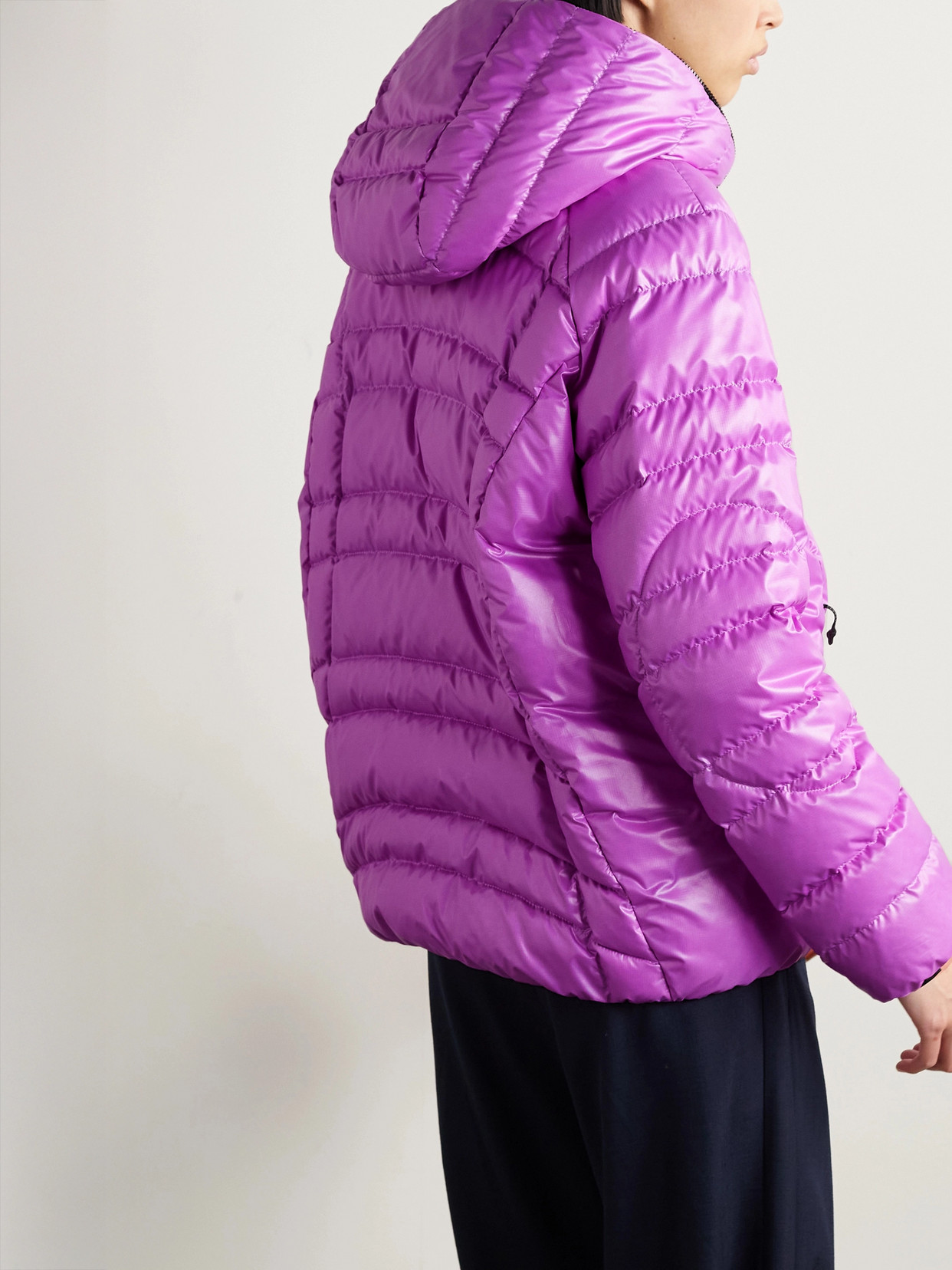 Moncler Narlay Hooded Quilted Ripstop Down Jacket In Purple