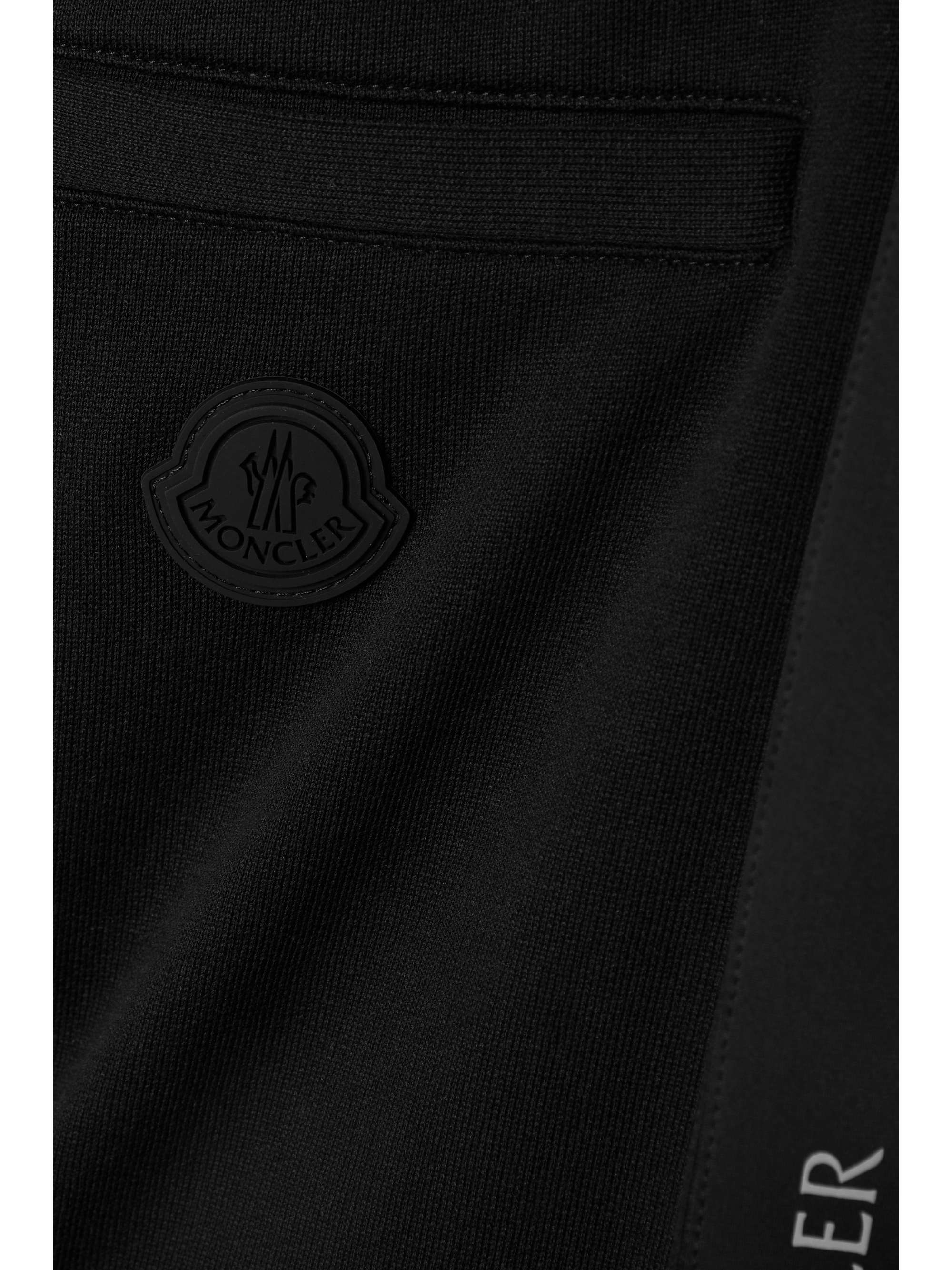 MONCLER Satin-trimmed cotton-jersey tapered track pants