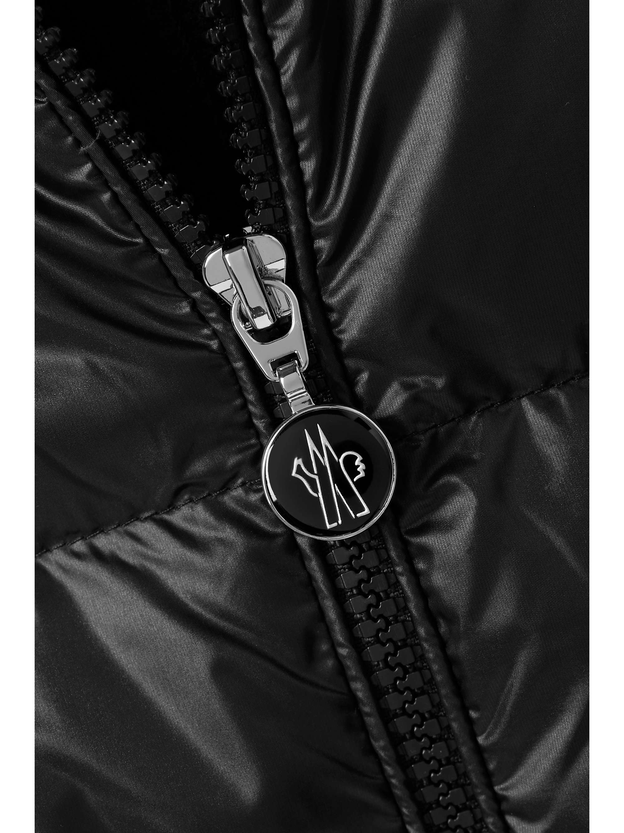 MONCLER Ribbed wool and quilted shell down hoodie