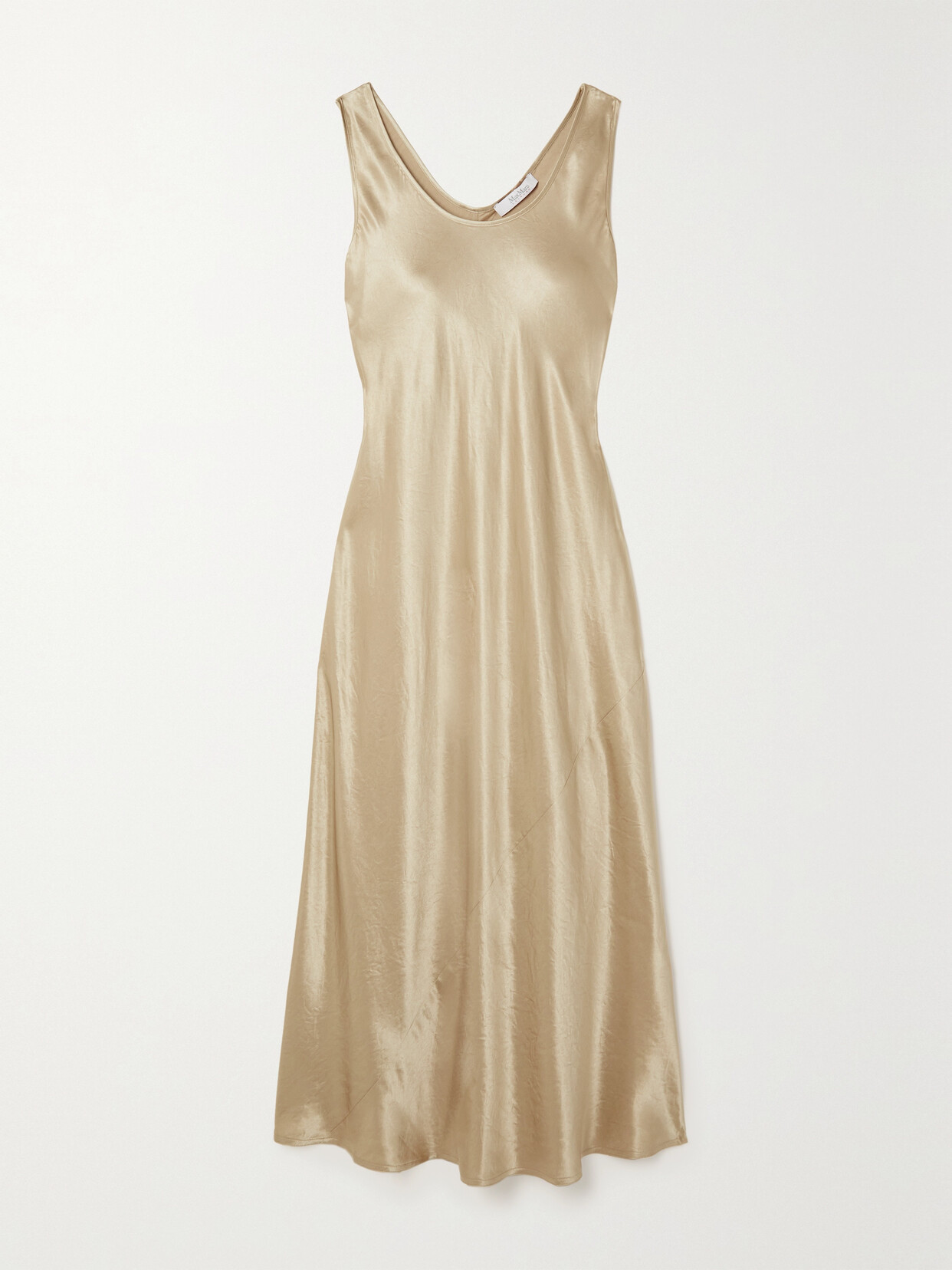 Max Mara - Leisure Capua Satin Midi Dress - Gold