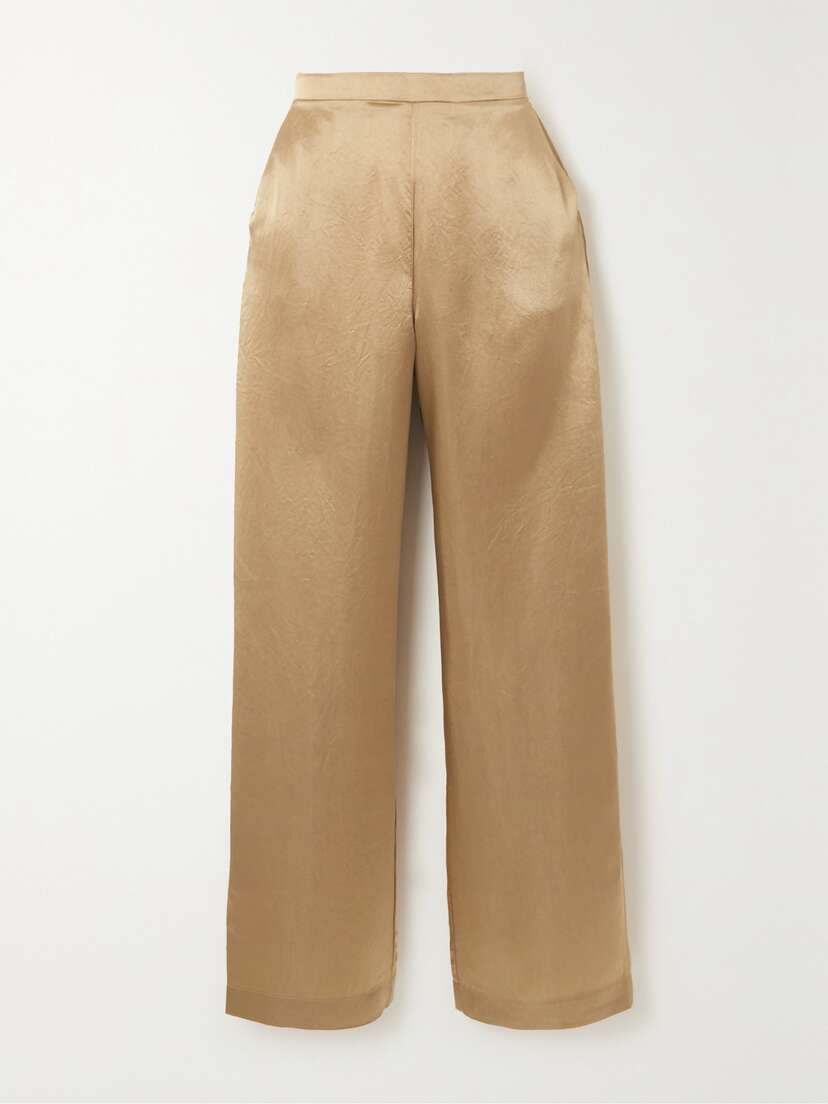 Max Mara Leisure Fischio Duchesse-satin Straight-leg Pants