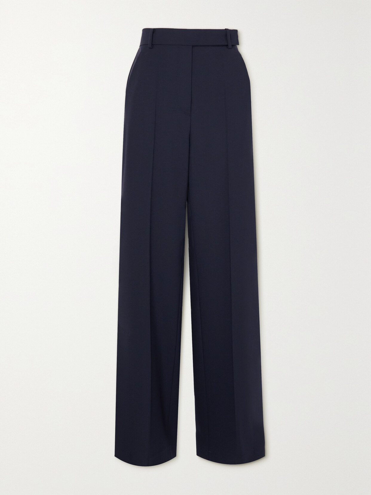 Max Mara Denaro Pleated Wool Straight-leg Trousers In Blue