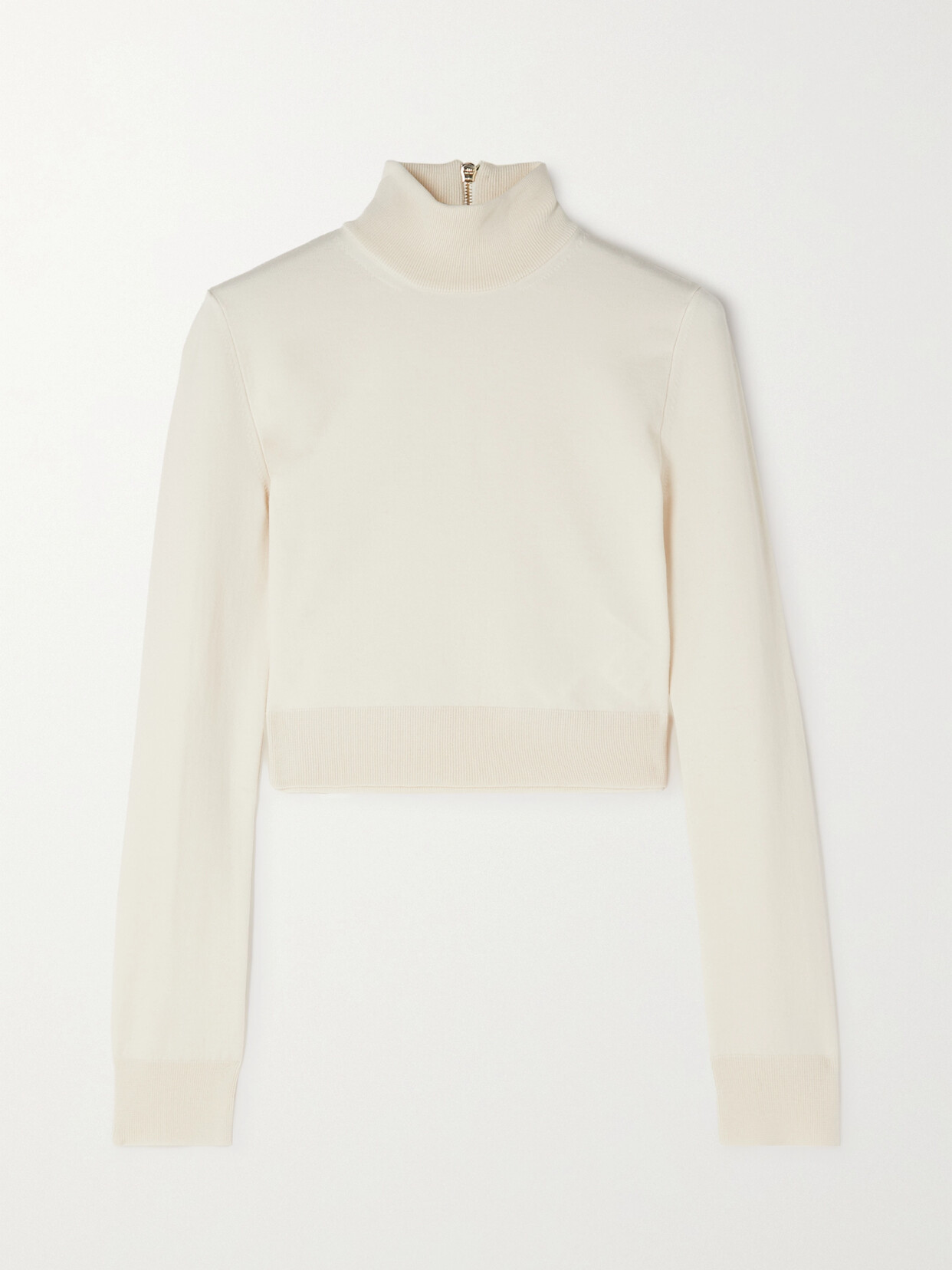 Max Mara - Balbo Cropped Wool-blend Turtleneck Sweater - White