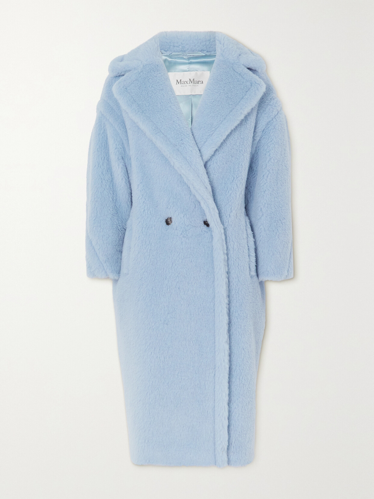 Max Mara - Teddy Bear Icon Oversized Double-breasted Alpaca, Wool And Silk-blend Coat - Blue