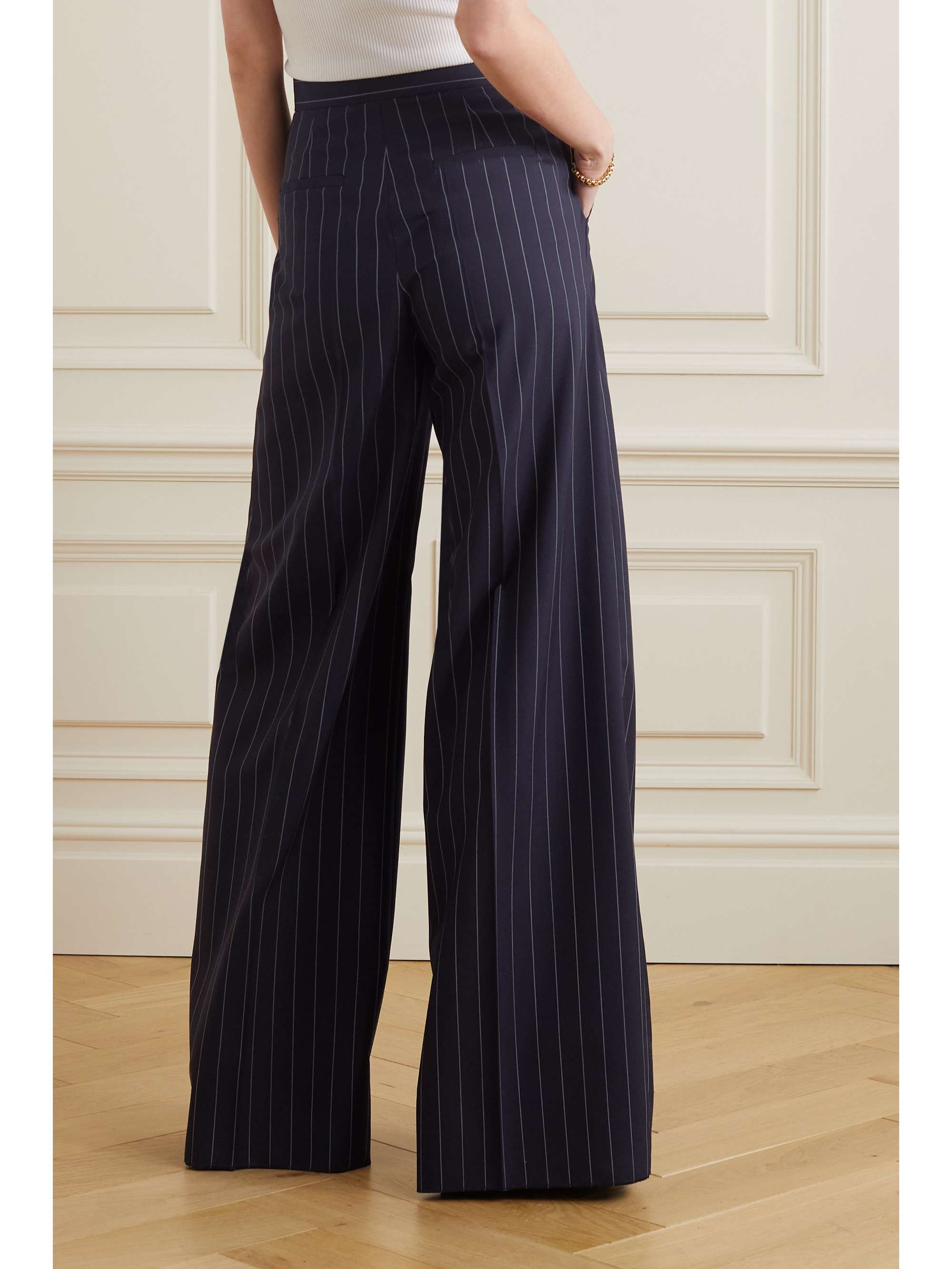 MAX MARA Xavier pinstriped wool wide-leg pants