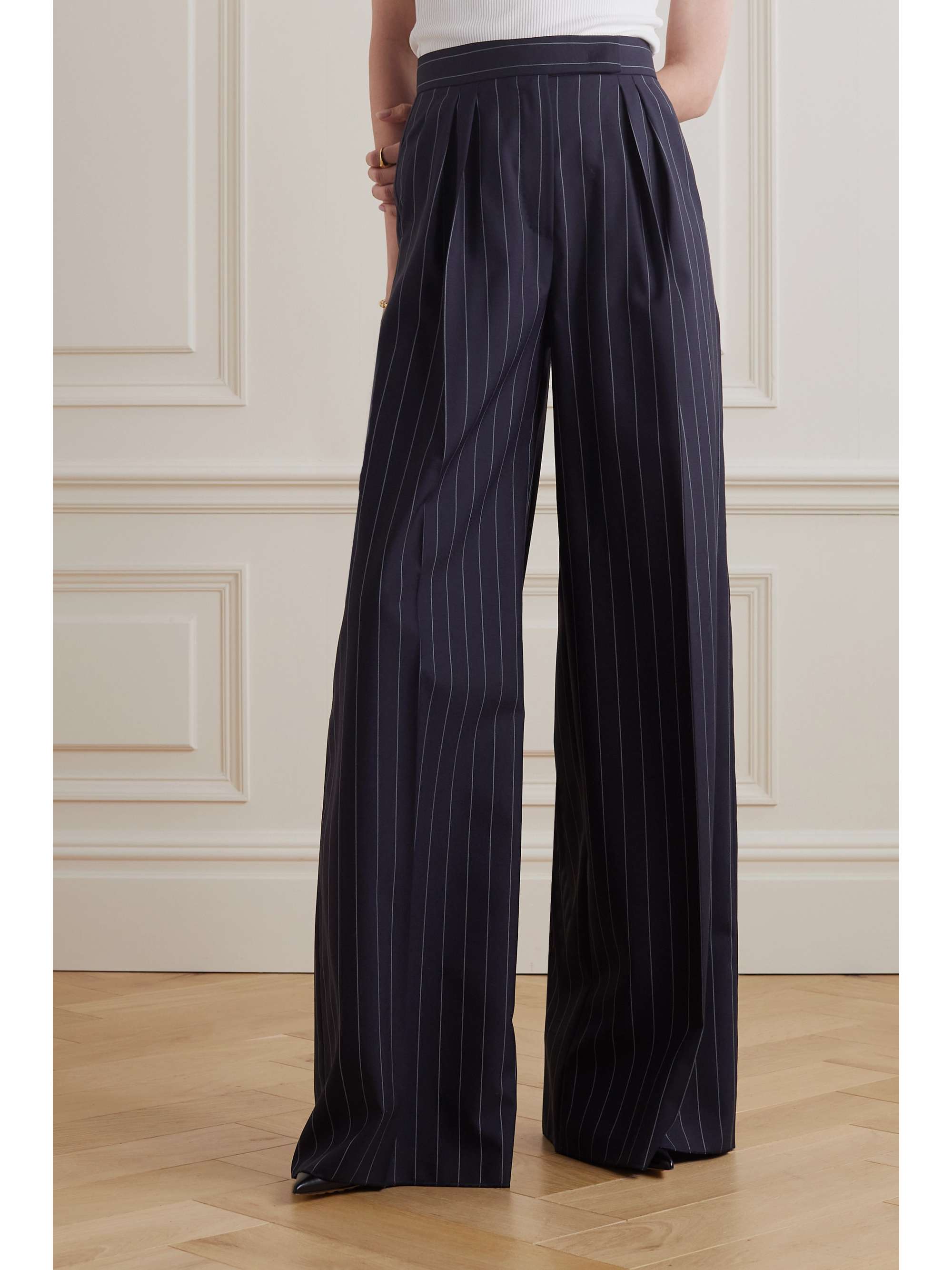 MAX MARA Xavier pinstriped wool wide-leg pants