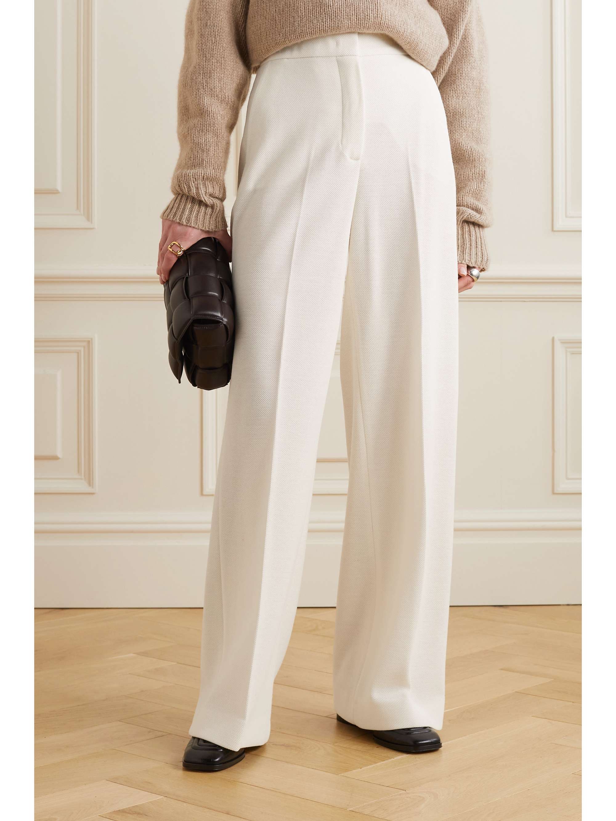 MAX MARA Bosforo wool and cotton-blend wide-leg pants