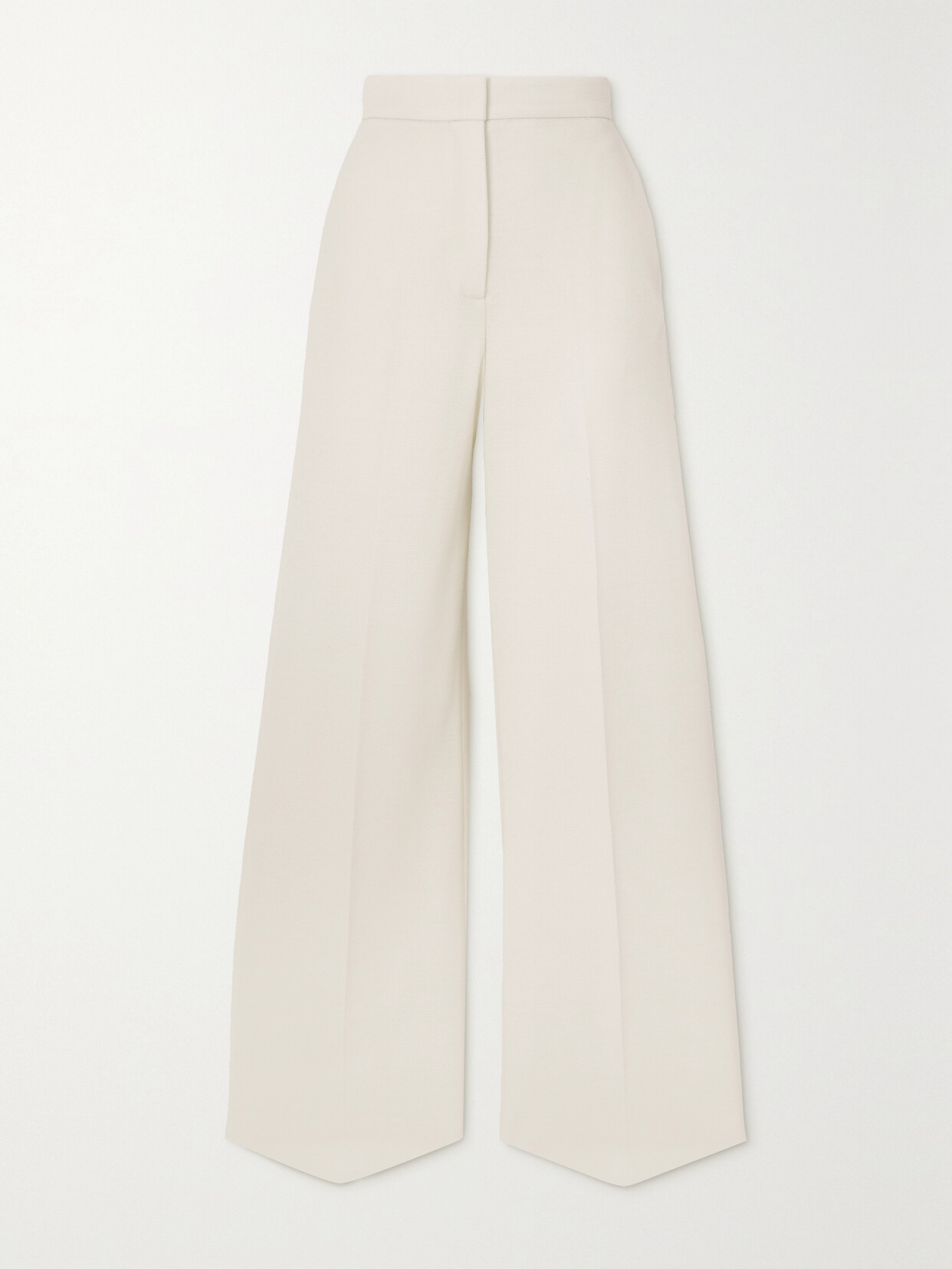 Max Mara - Bosforo Wool And Cotton-blend Wide-leg Pants - White
