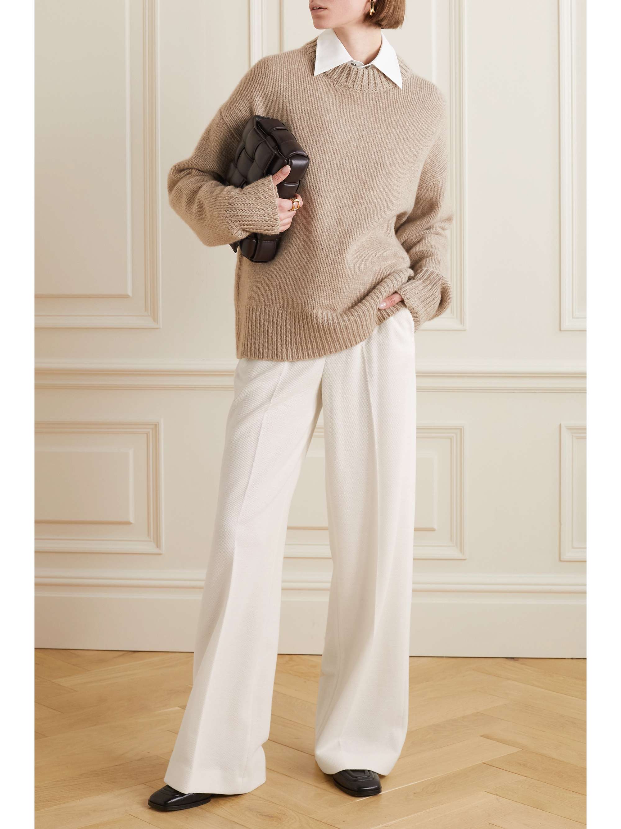 MAX MARA Bosforo wool and cotton-blend wide-leg pants