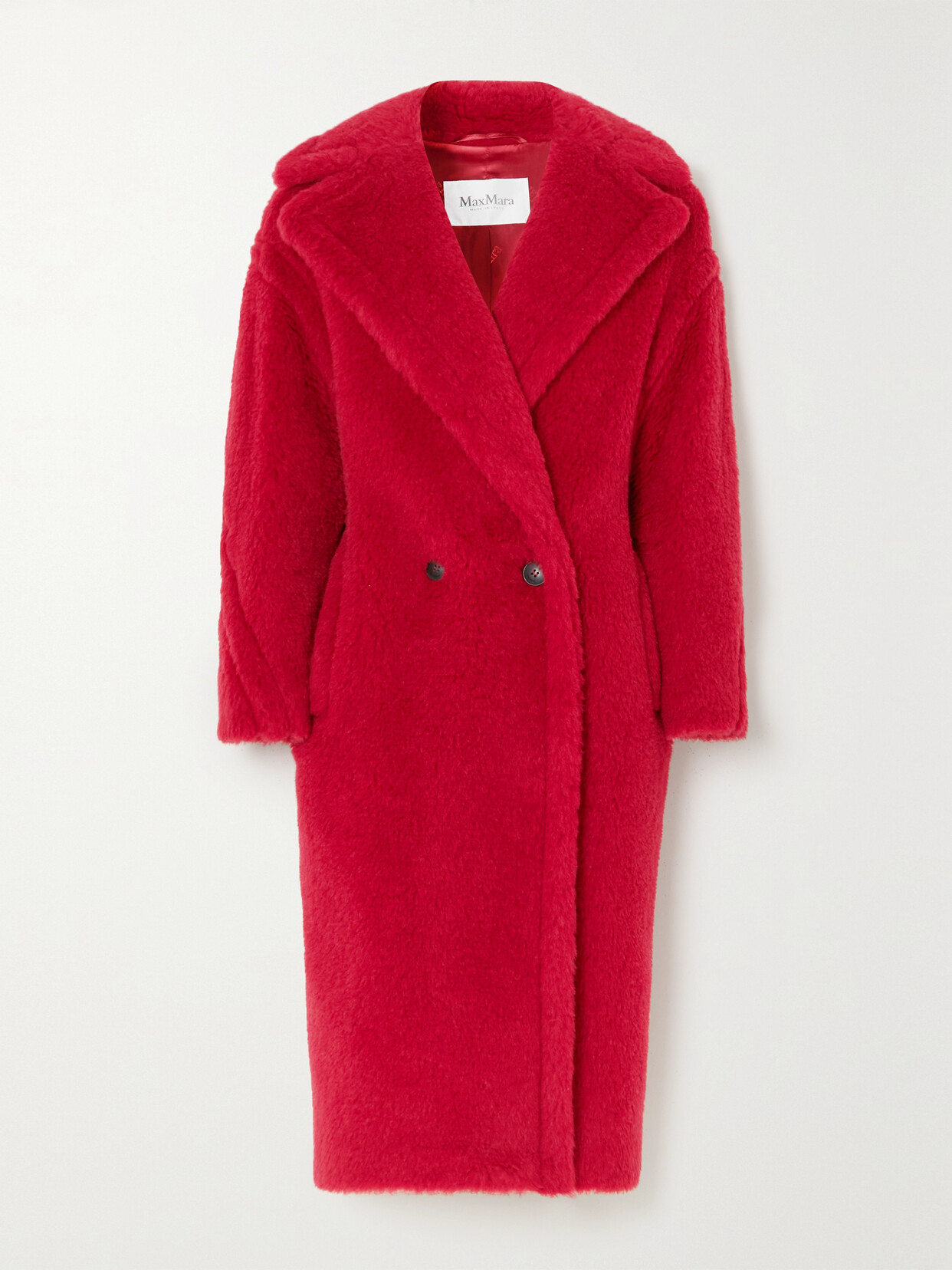 Max Mara - Teddy Bear Icon Oversized Double-breasted Alpaca, Wool And Silk-blend Coat - Red