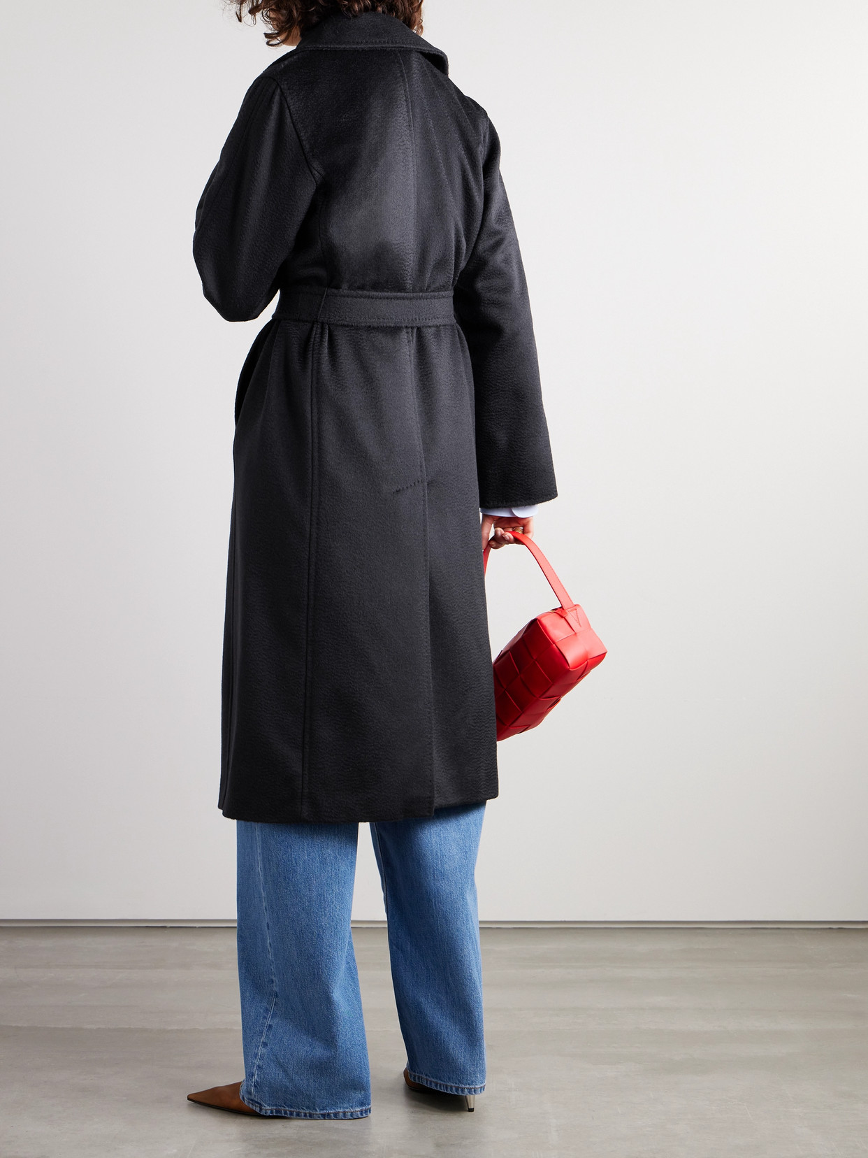 Shop Max Mara Manuela Belted Wool Coat In Blue