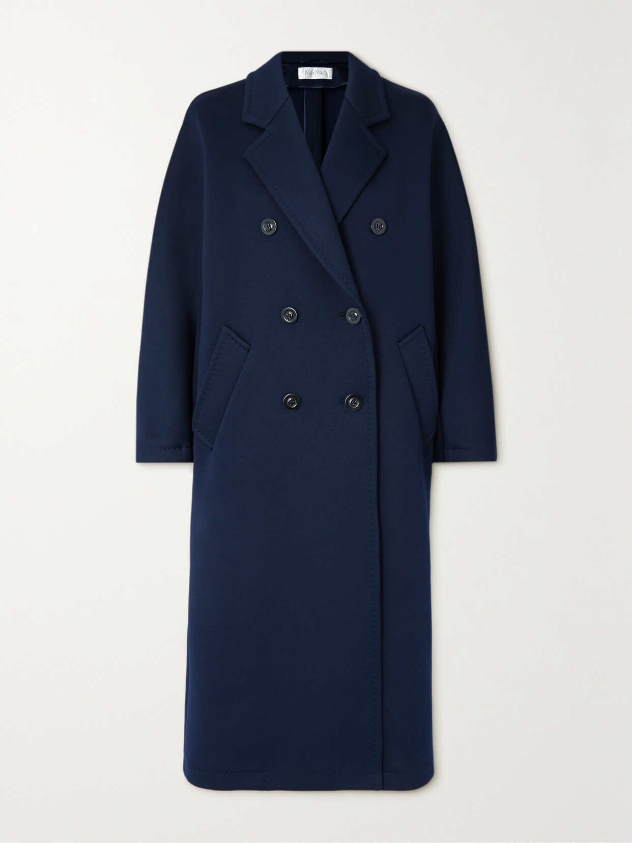 Max Mara Madame2 Double-breasted Jersey Coat In Blue