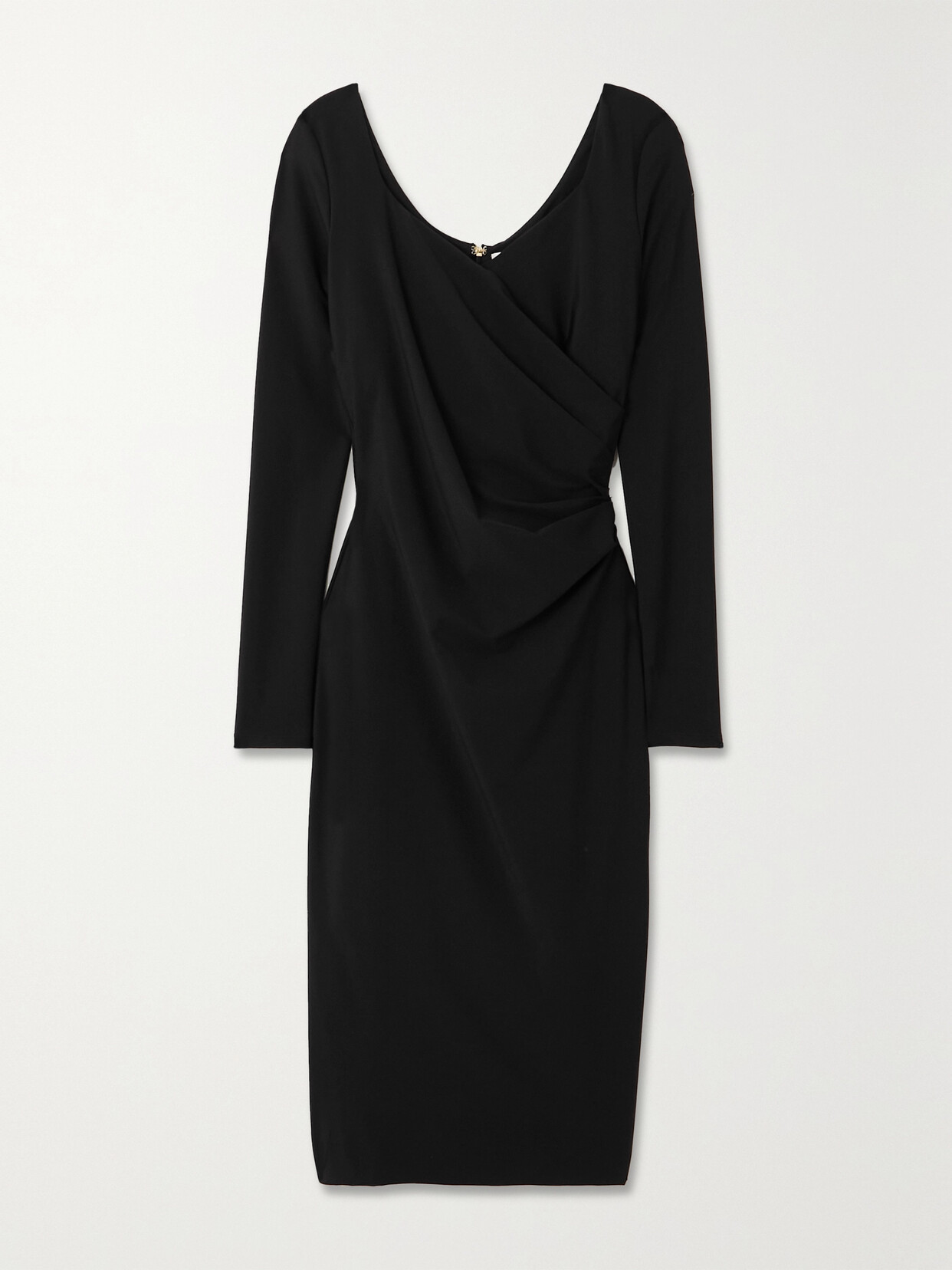 Max Mara Riber Gathered Stretch-jersey Dress In Black