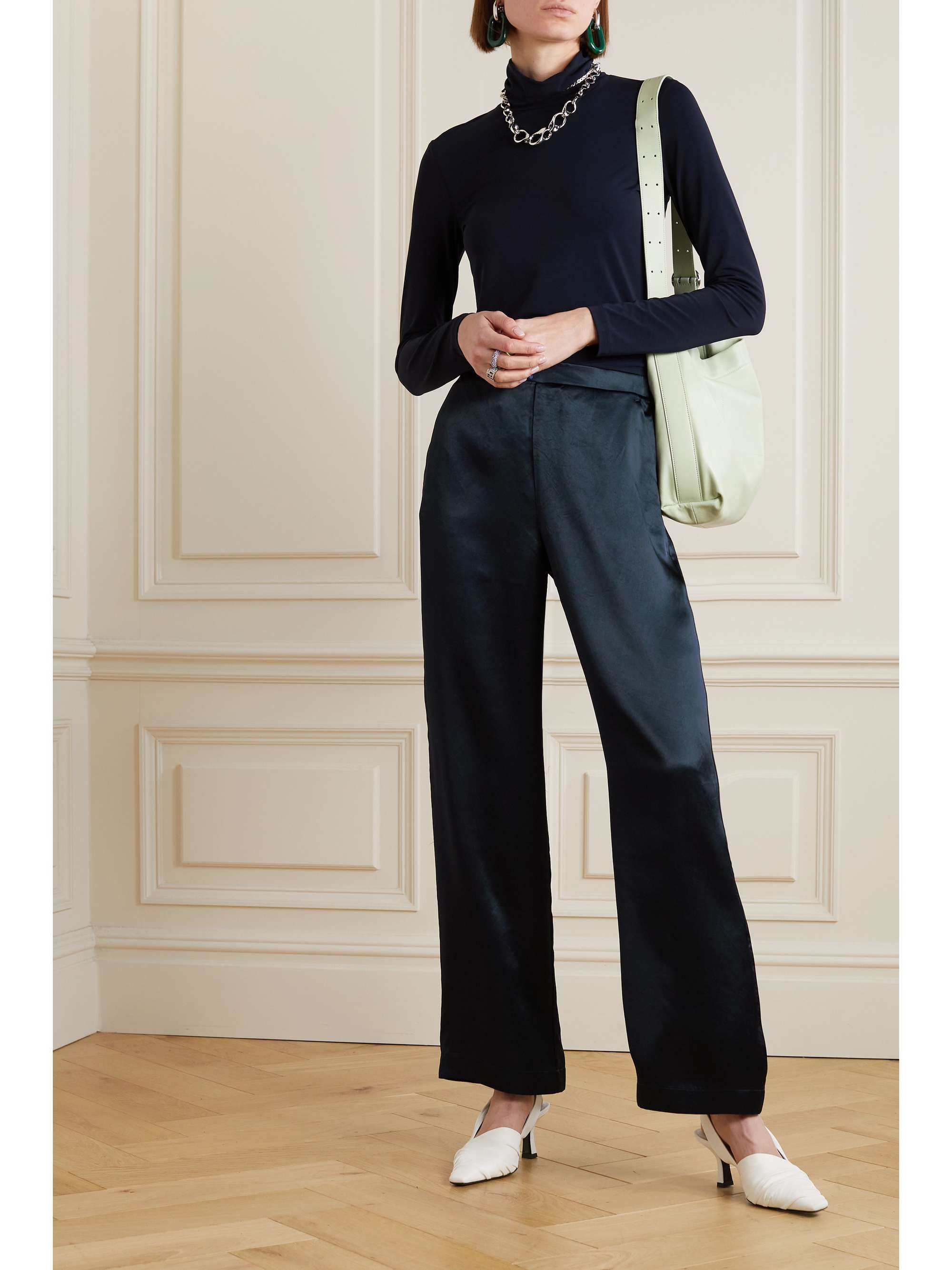 MAX MARA Leisure Fischio duchesse-satin straight-leg pants