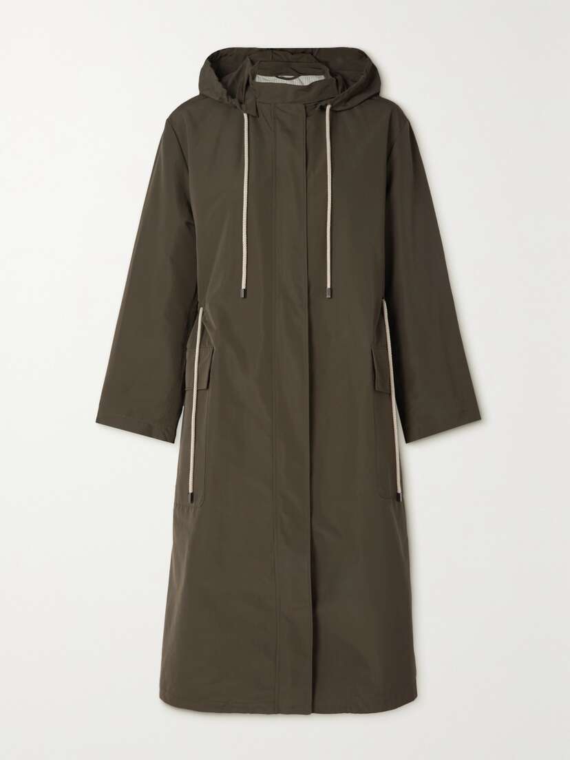 Max Mara Cube Cottonci Hooded Shell Coat - UK 16