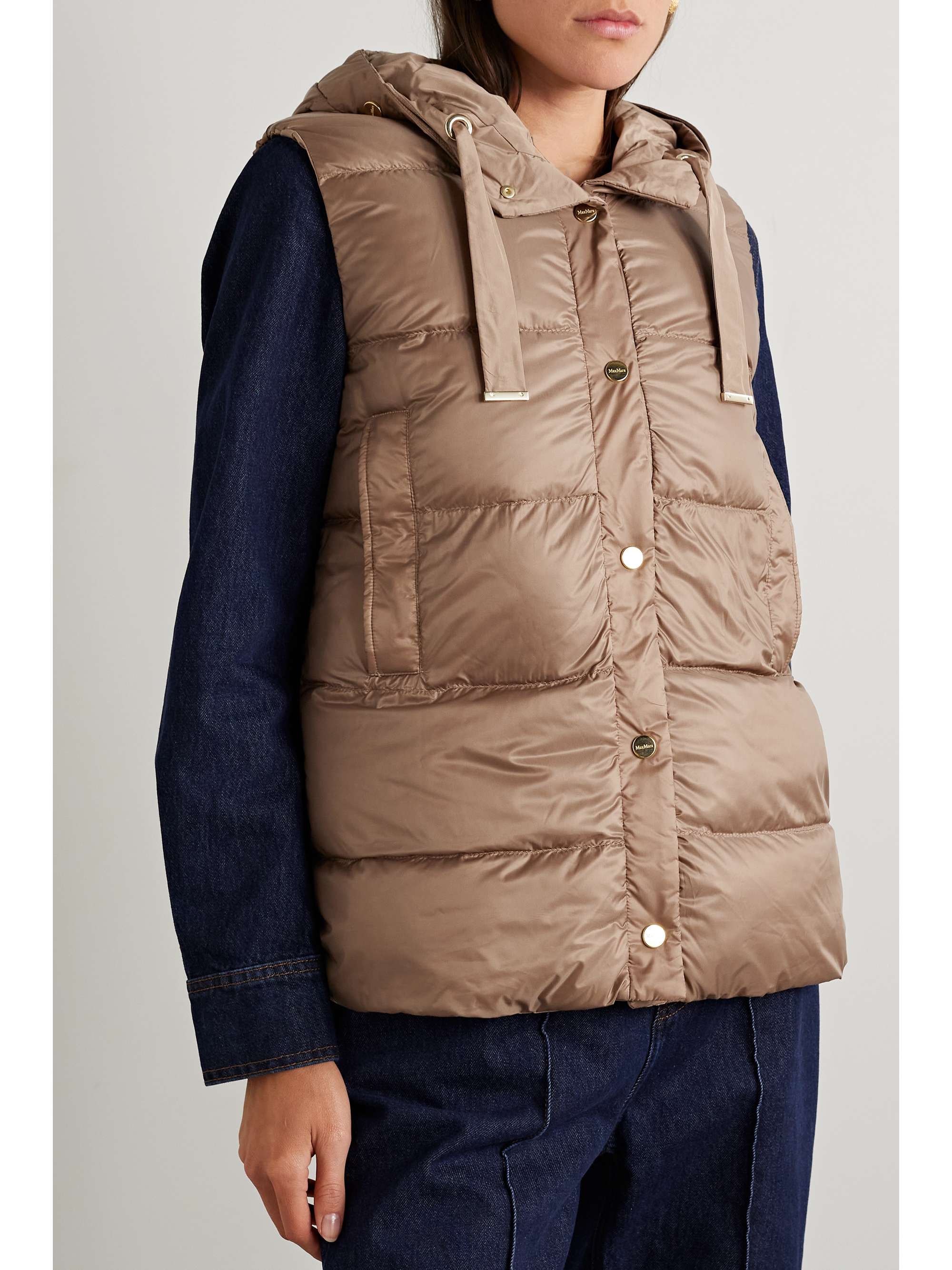MAX MARA Cube Jsoft hooded quilted shell down vest