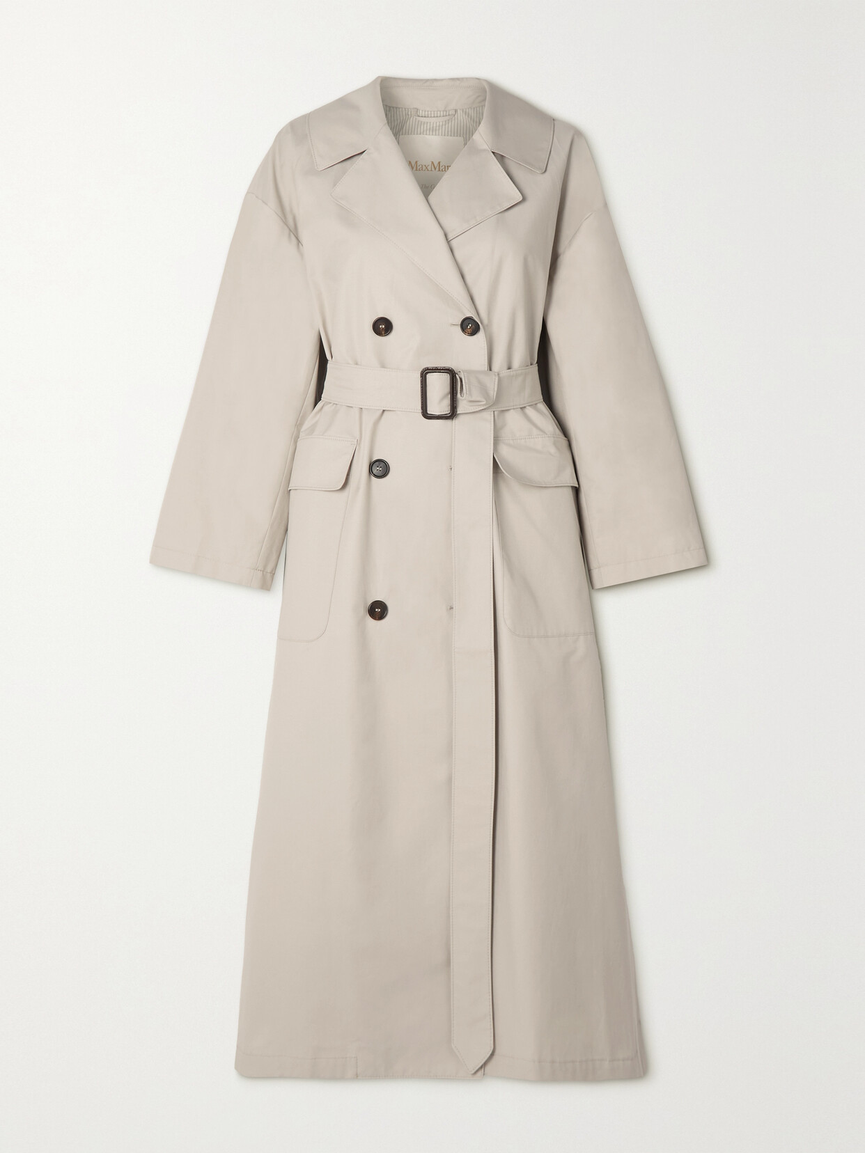 Max Mara Cotton-blend Trench Coat In Mastice