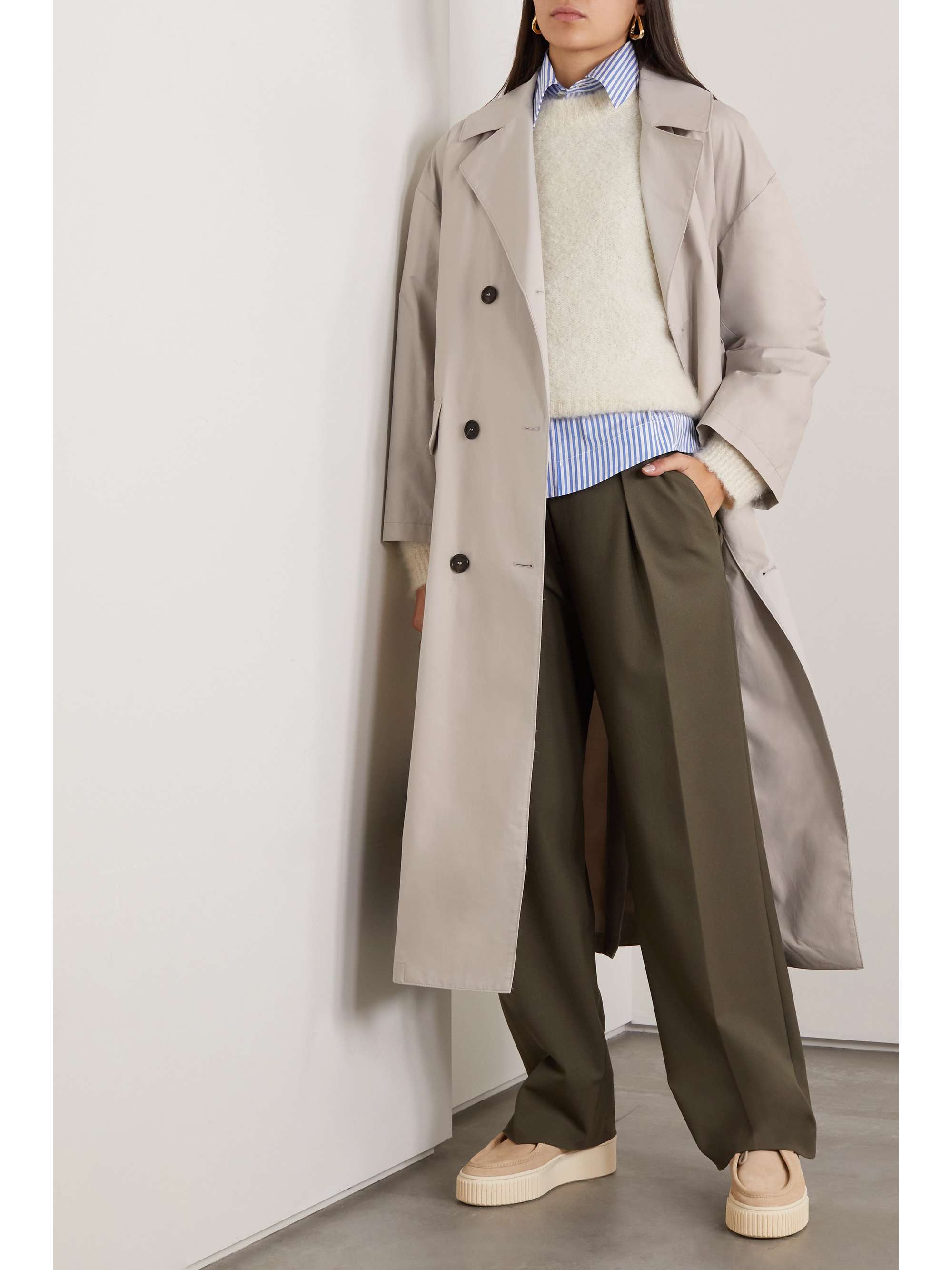 MAX MARA Cube double-breasted cotton-blend gabardine trench coat