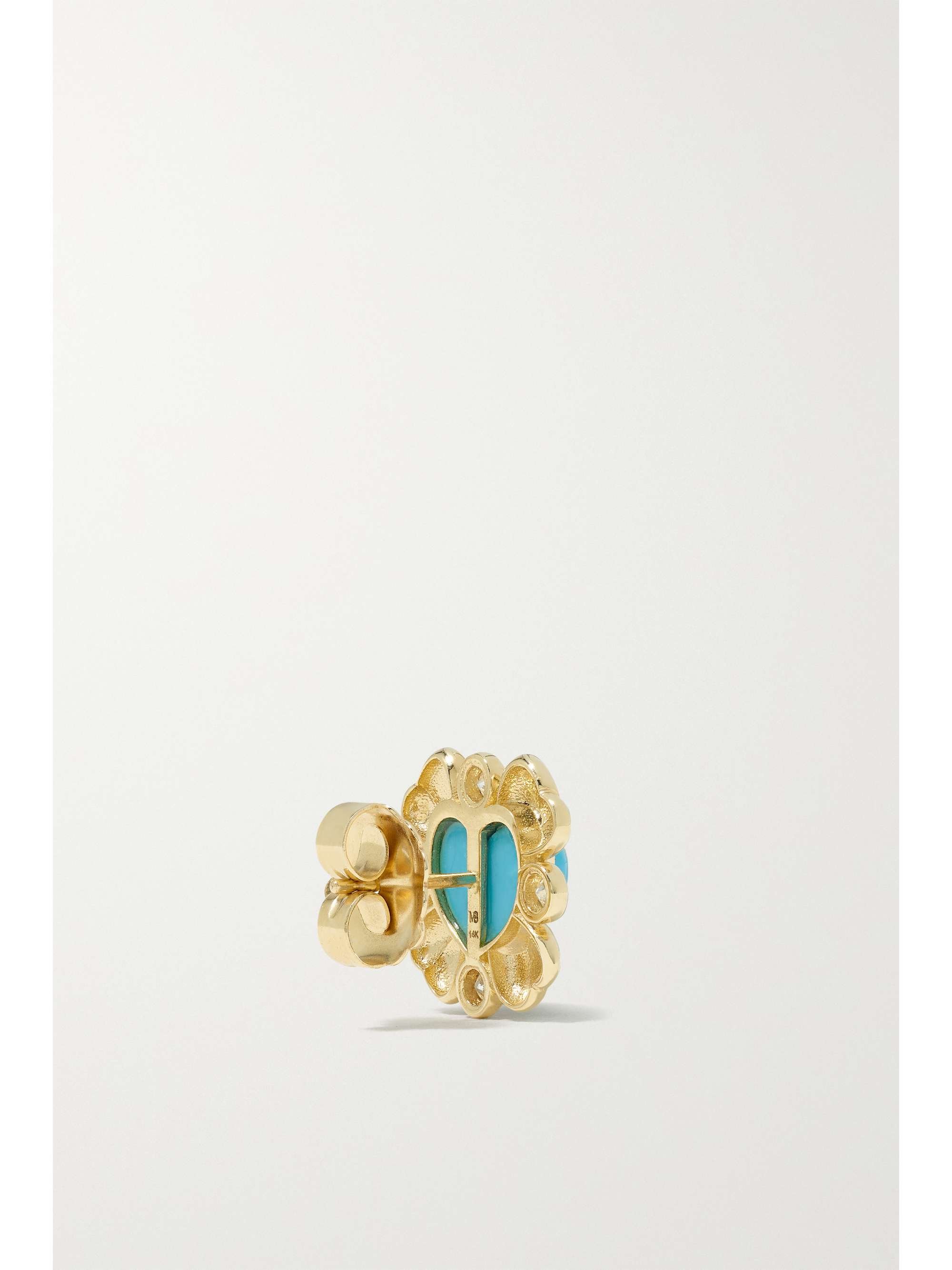MASON AND BOOKS Blooming Love 14-karat gold, chalcedony and ruby earrings
