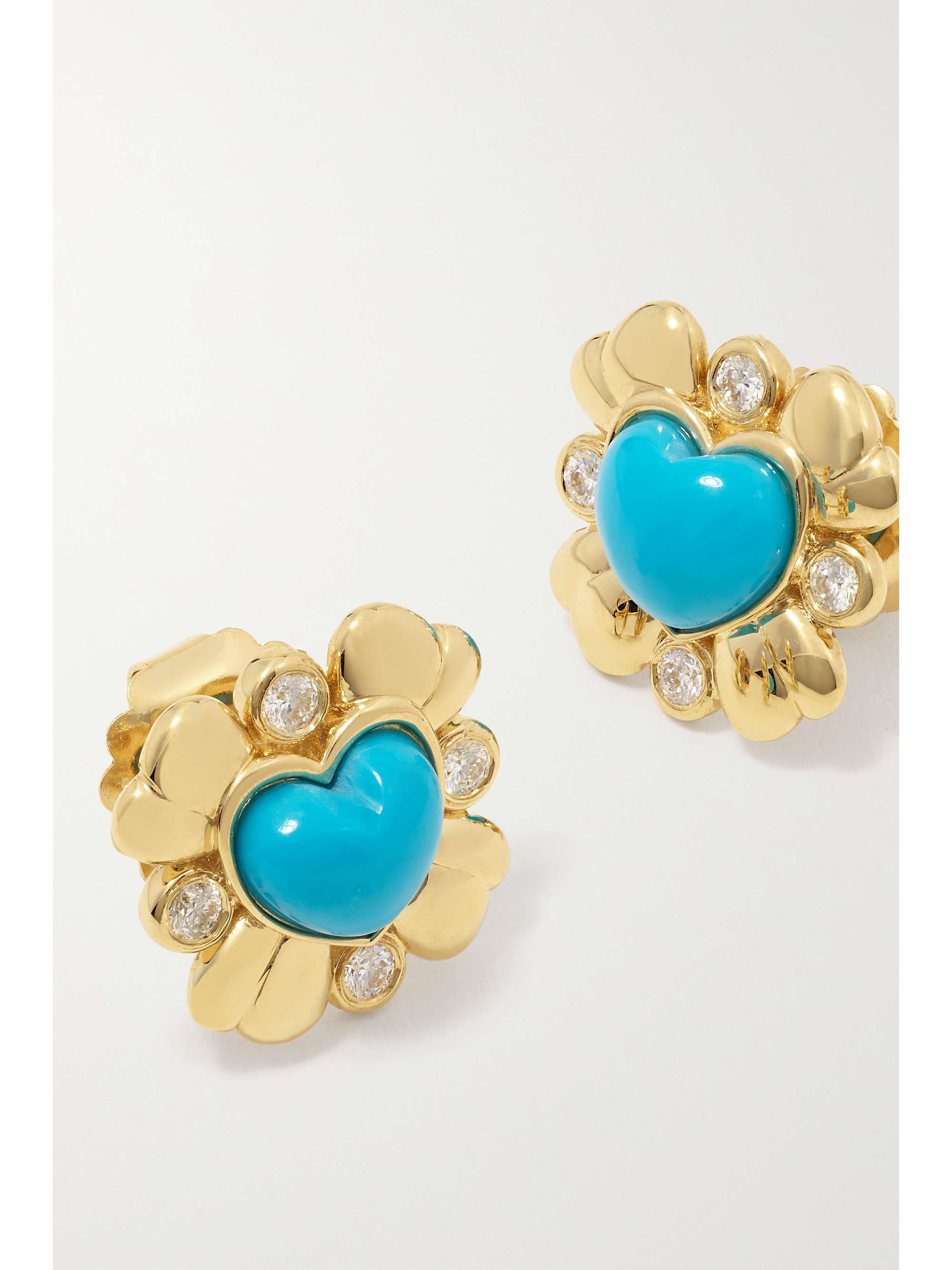 MASON AND BOOKS Blooming Love 14-karat gold, chalcedony and ruby earrings