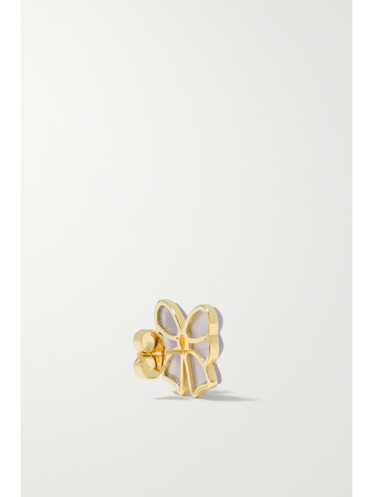 Mason And Books Berkeley Small Bow 14-karat Gold, Chalcedony And Opal Earrings In Gold